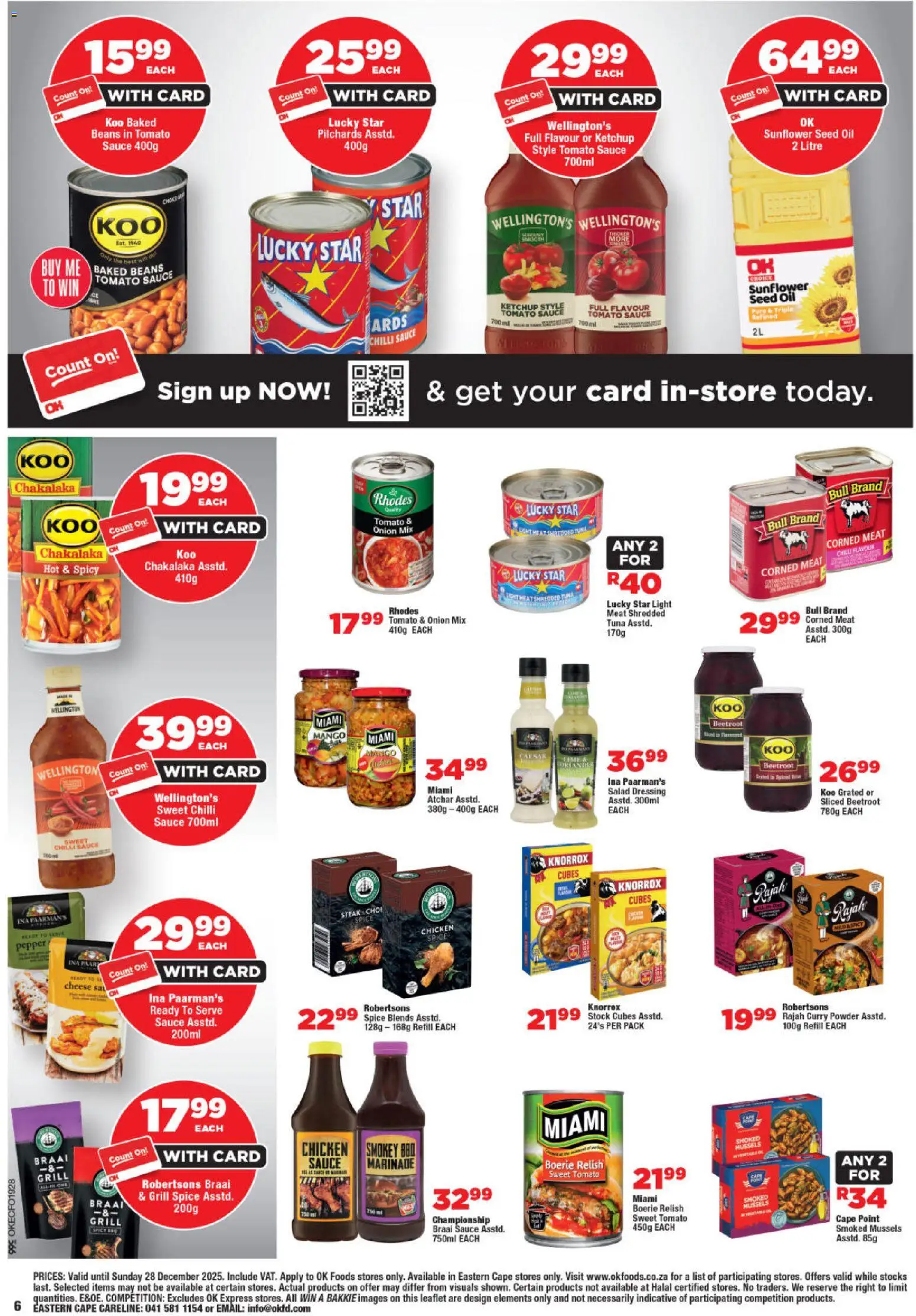 New OK Foods catalogue – valid from 10.12.2025 | Page: 6 | Products: Beans, Atchar, Curry powder, Sauce