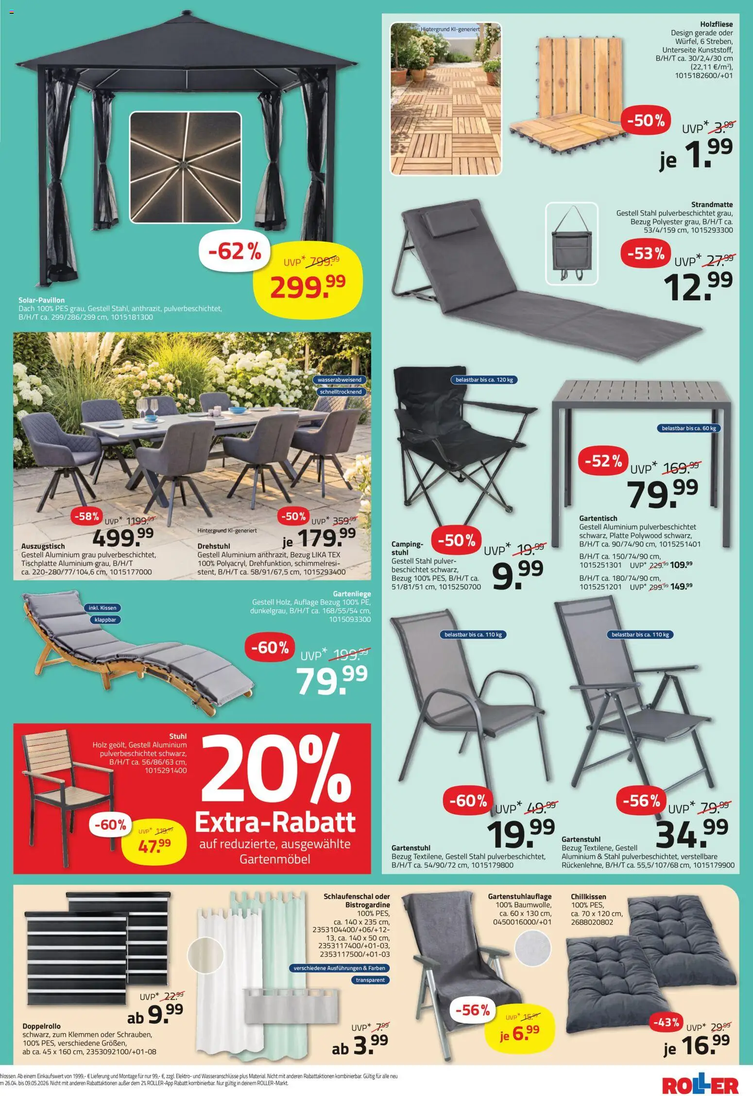 Roller Prospekt 	 – gültig ab 26.04.2026 | Seite: 11 | Produkte: Kissen, Stuhl, Gartenmöbel