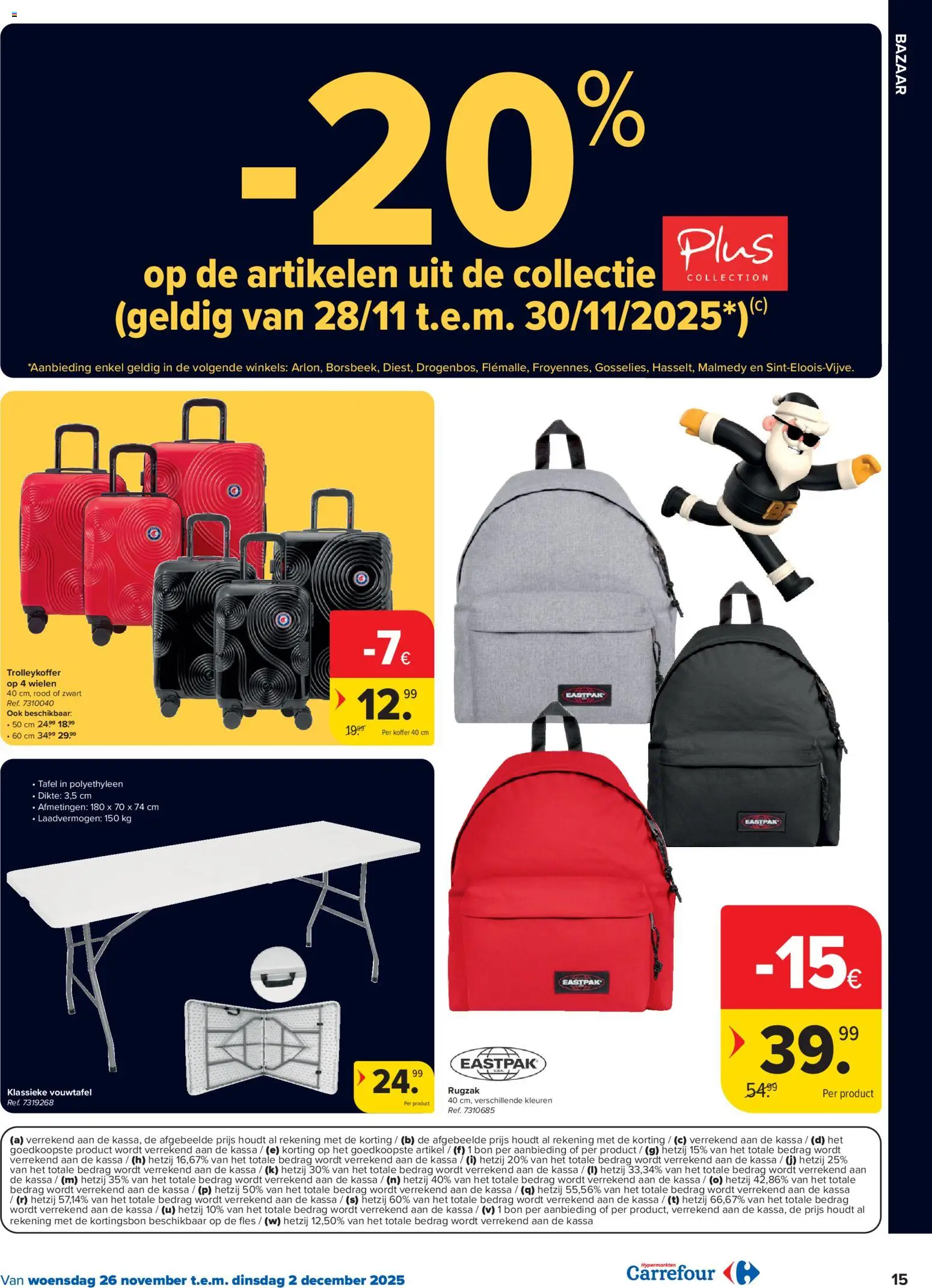 {H1} | Pagina: 15 | Producten: Fles, Rugzak, Koffer, Tafel