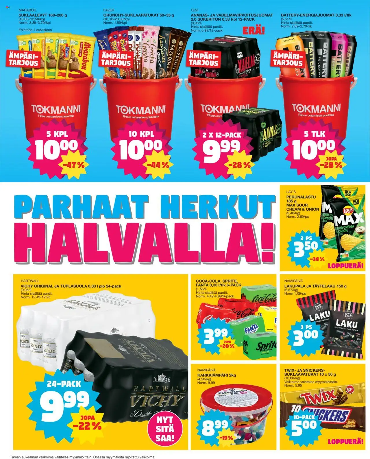 Tokmanni tarjoukset – voimassa 08.09.2025 alkaen | Sivu: 14 | Tuotteet: Ämpäri, Suklaalevyt, Suklaapatukat, Fanta