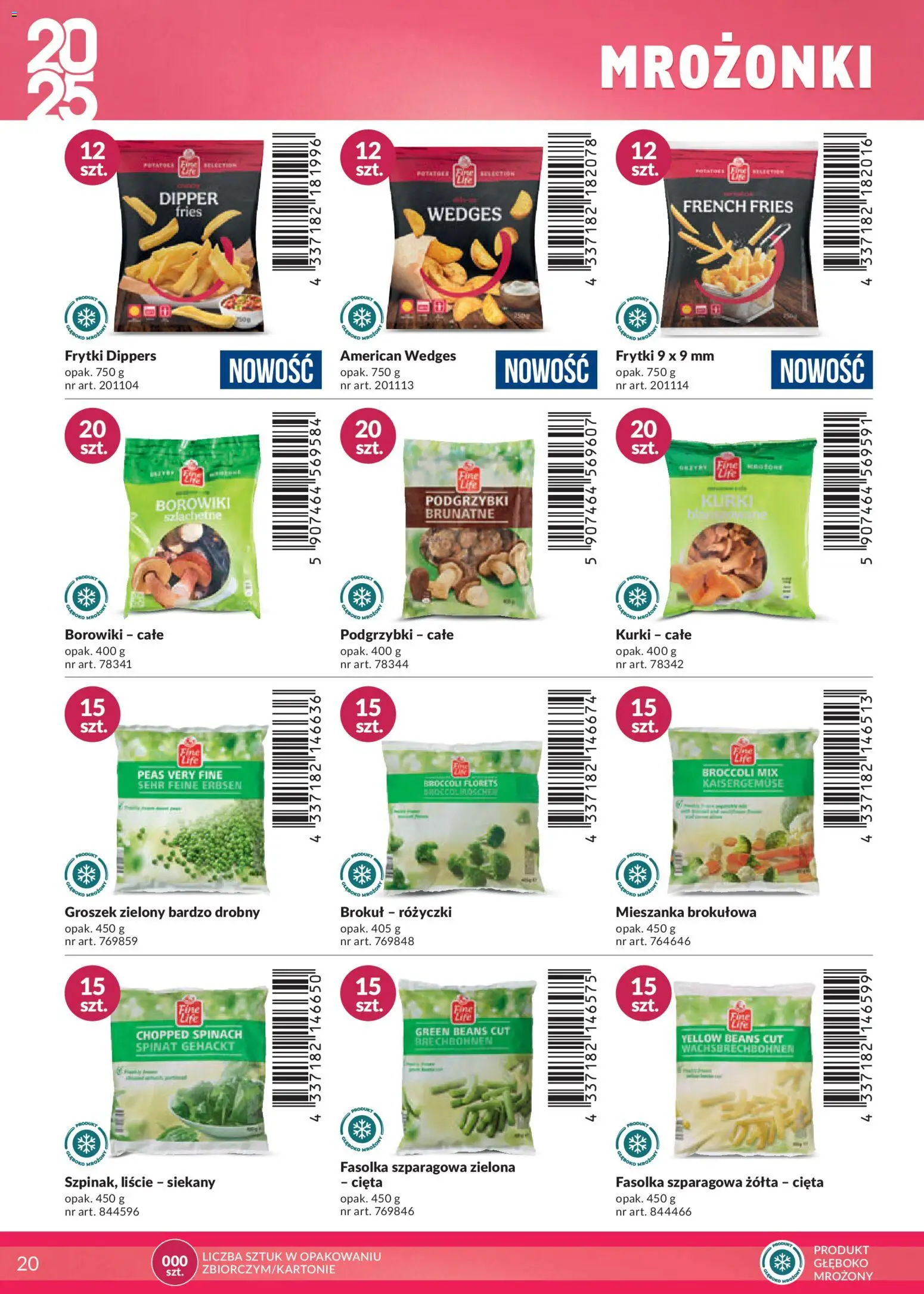 Makro Gazetka - Katalog marki własne dla Twojego sklepu od 28.04.2025 | Strona: 20 | Produkty: Groszek, Brokuł, Fasolka szparagowa, Frytki