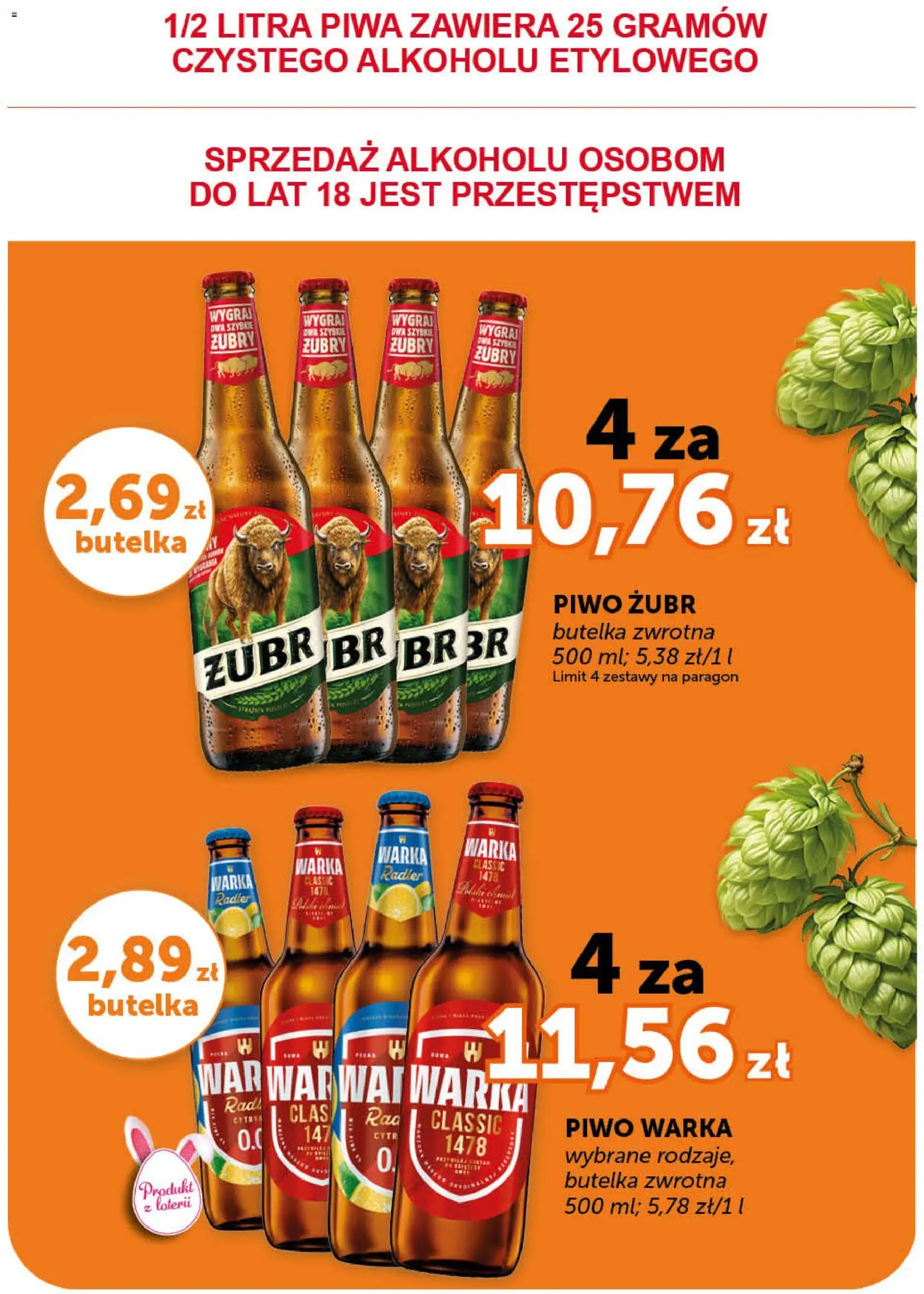 Euro Sklep gazetka - Market od 09.04.2026 | Strona: 11 | Produkty: Piwo żubr, Warka, Piwo Warka, Piwo
