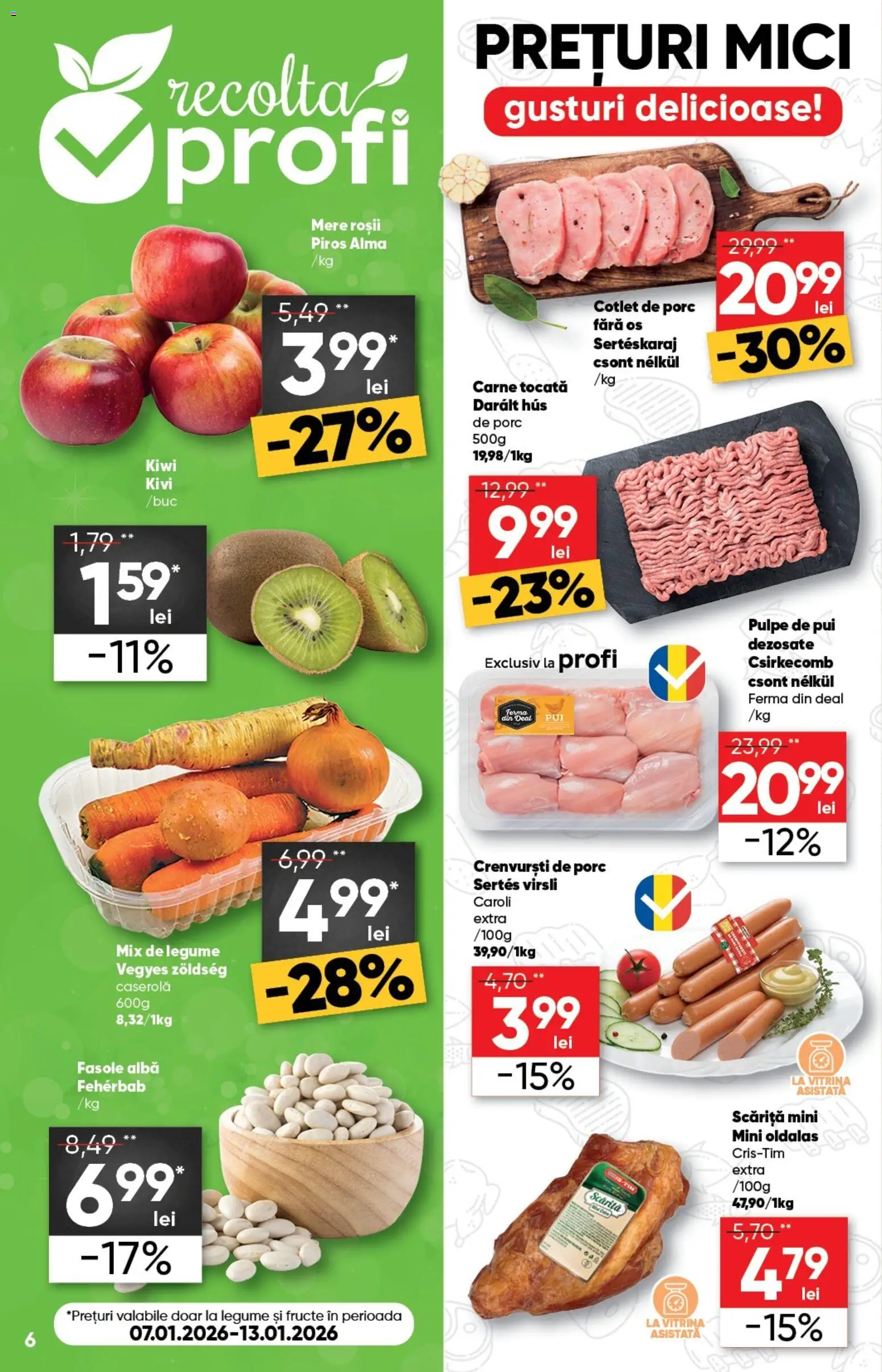 Noul catalog Profi – valabil de la 07.01.2026 | Pagină: 6 | Produse: Mici, Mere, Roșii, Fasole albă