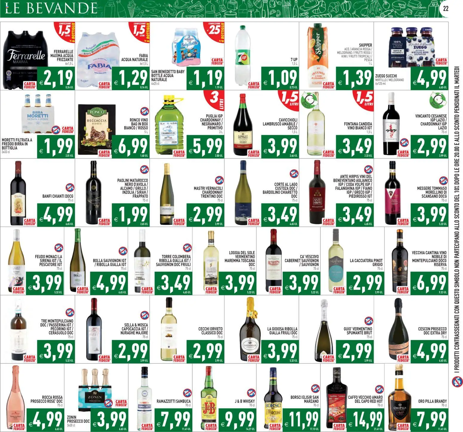 Volantino PIM Supermercati del 16.01.2026 | Pagina: 22 | Prodotti: Vino, Pecorino, Brandy, Amaro
