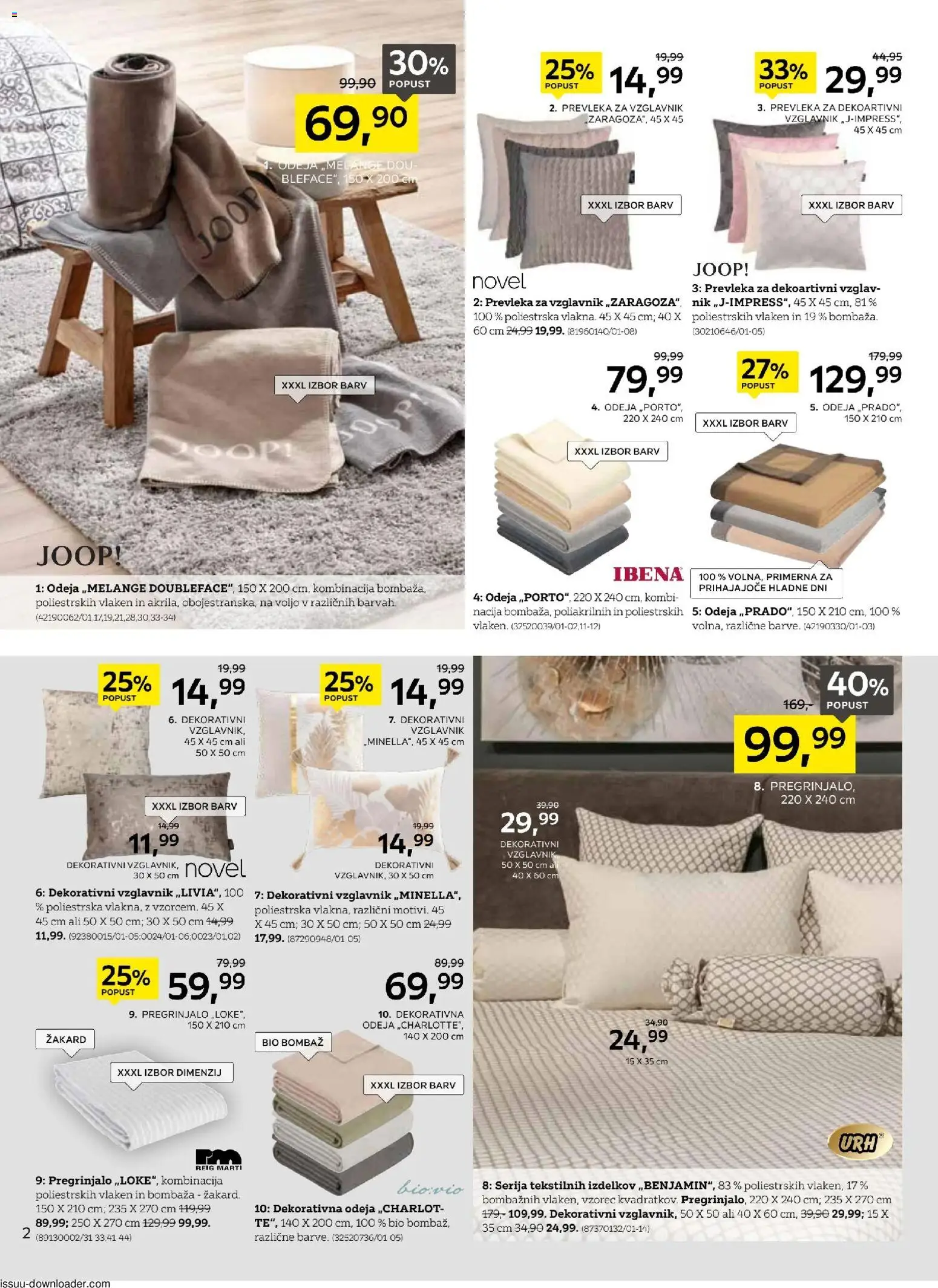 Novi XXXL Lesnina katalog ponudbe – veljaven od 04.11.2025 | Stran: 2 | Izdelki: Vzglavnik, Pregrinjalo, Prevleka, Odeja