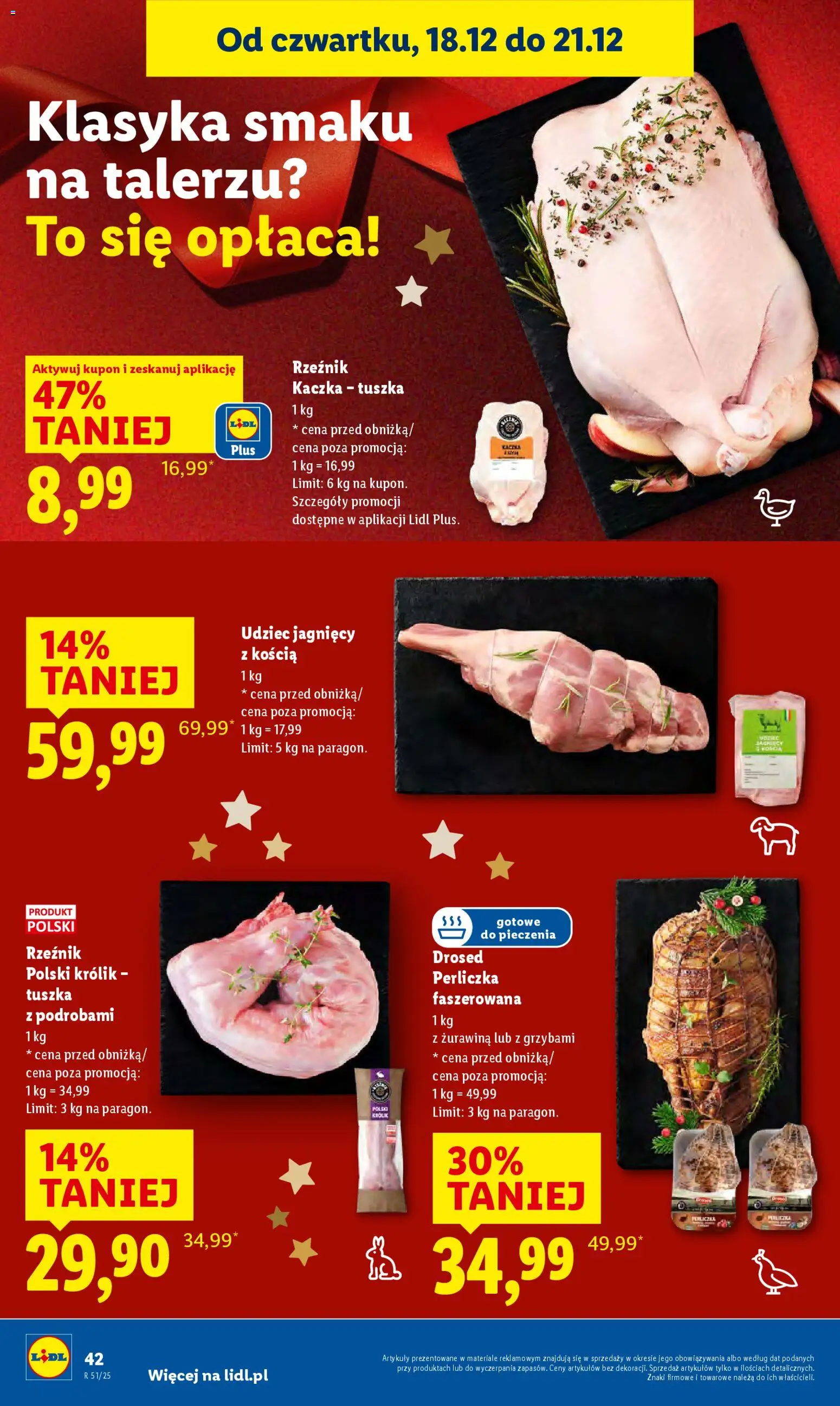 Lidl Gazetka od 18.12.2025 | Strona: 44 | Produkty: Kaczka, Żurawina, Perliczka