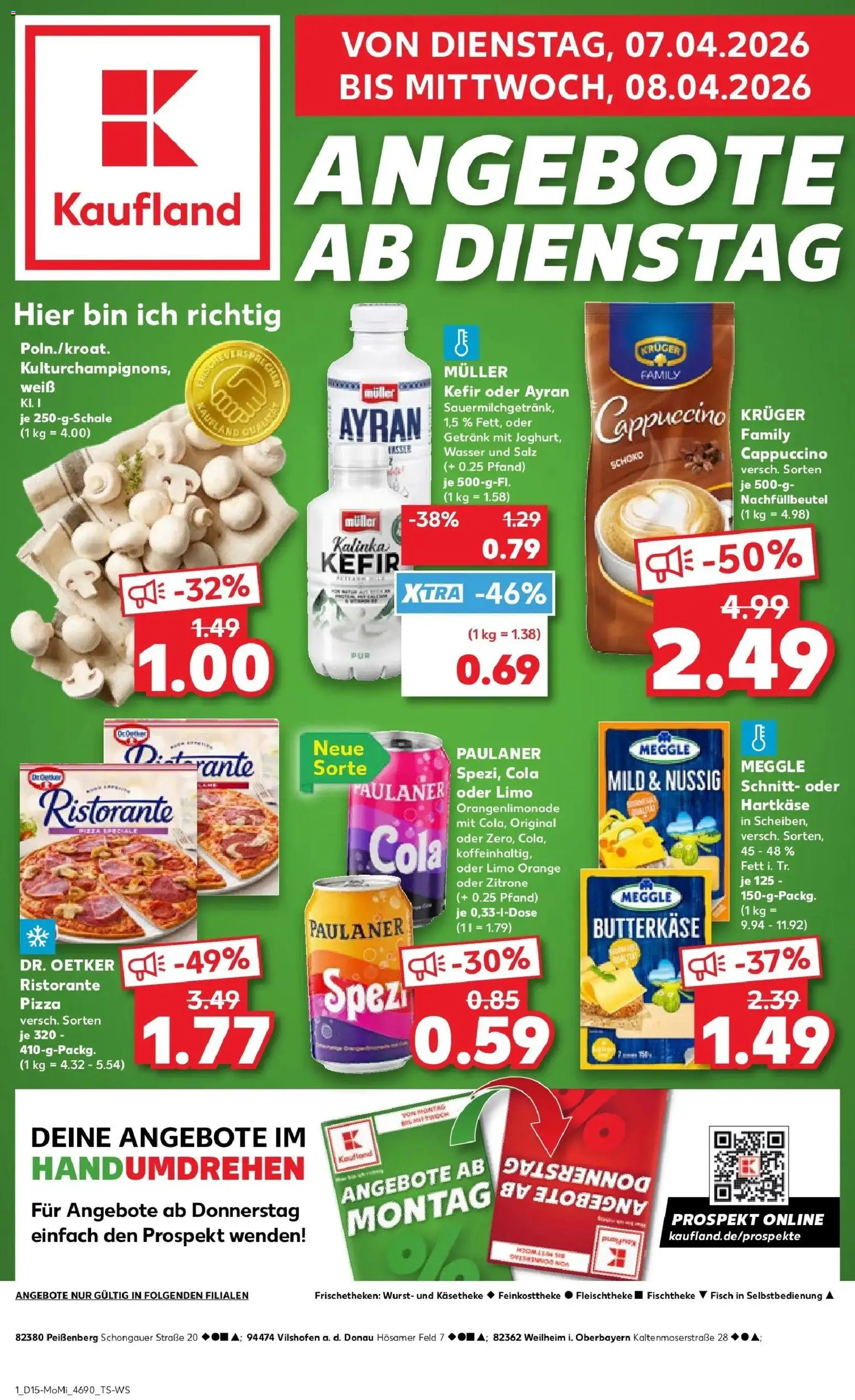 Kaufland Prospekt Vilshofen An Der Donau	 – gültig ab 07.04.2026 | Seite: 1 | Produkte: Kefir, Fisch, Salz, Pizza