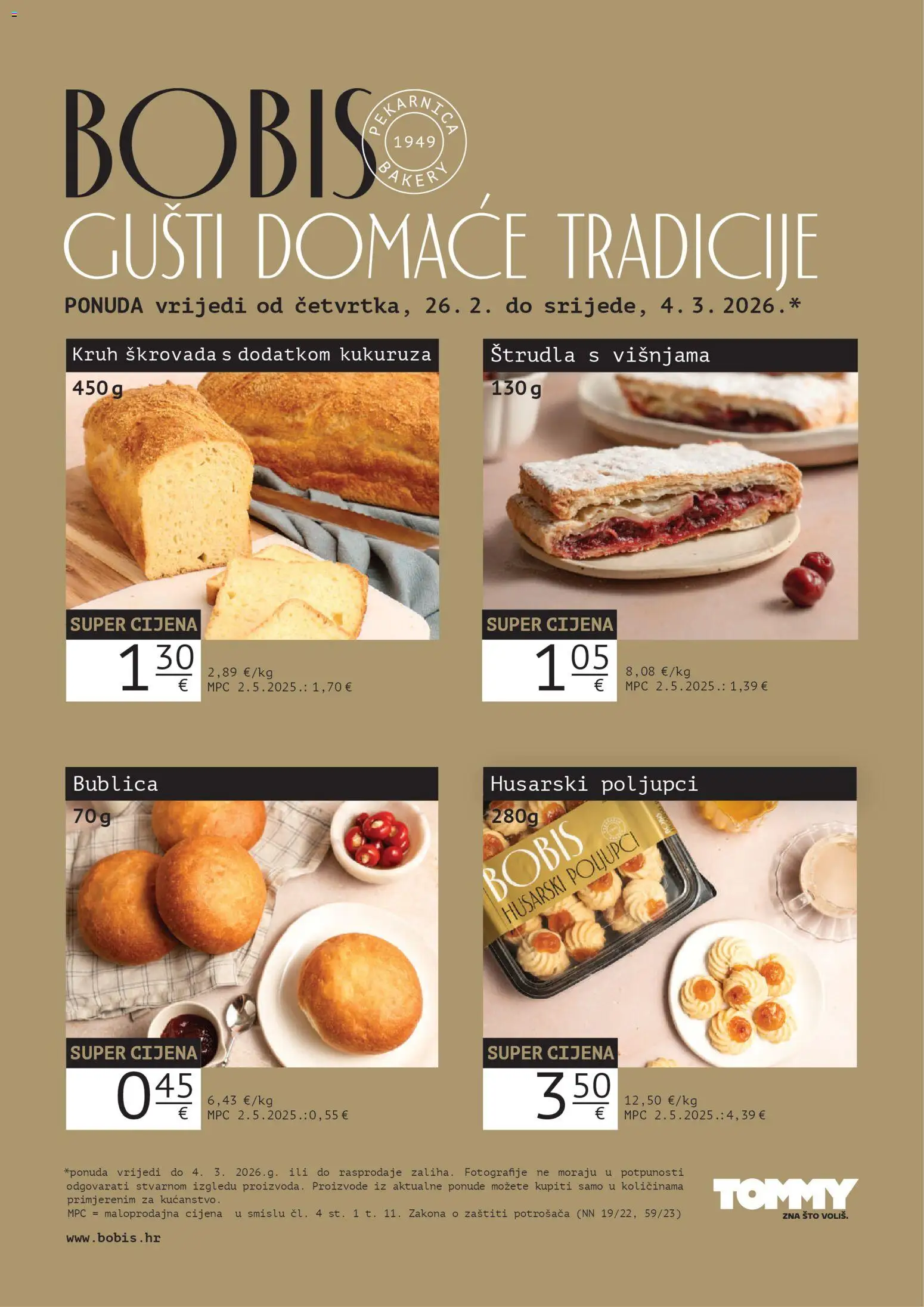 Tommy katalog | vrijedi od 26.02.2026 | Stranica: 1 | Proizvodi: Kruh
