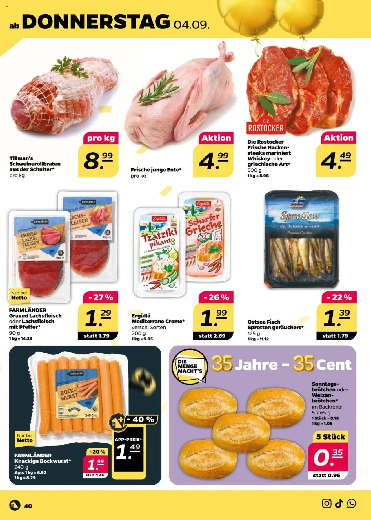 Netto Prospekt 	 - gültig ab dem 01.09.2025 | Seite: 40 | Produkte: Fisch, Lachs, Wurst, Whiskey