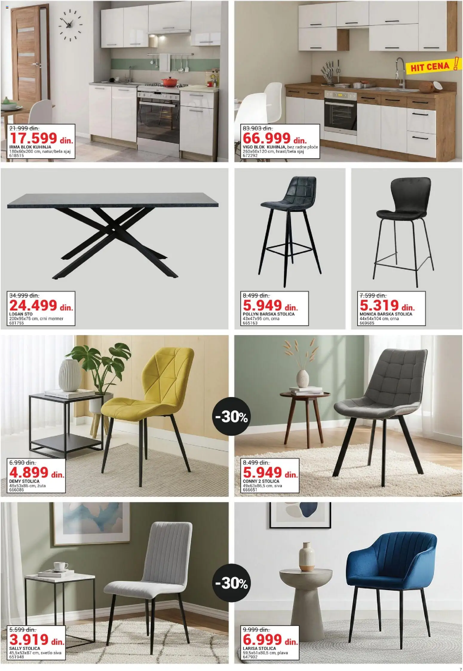 Emmezeta katalog - važi od 01.01.2026 | Strana: 7 | Proizvode: Sto, Stolica, Kuhinja, Barska stolica