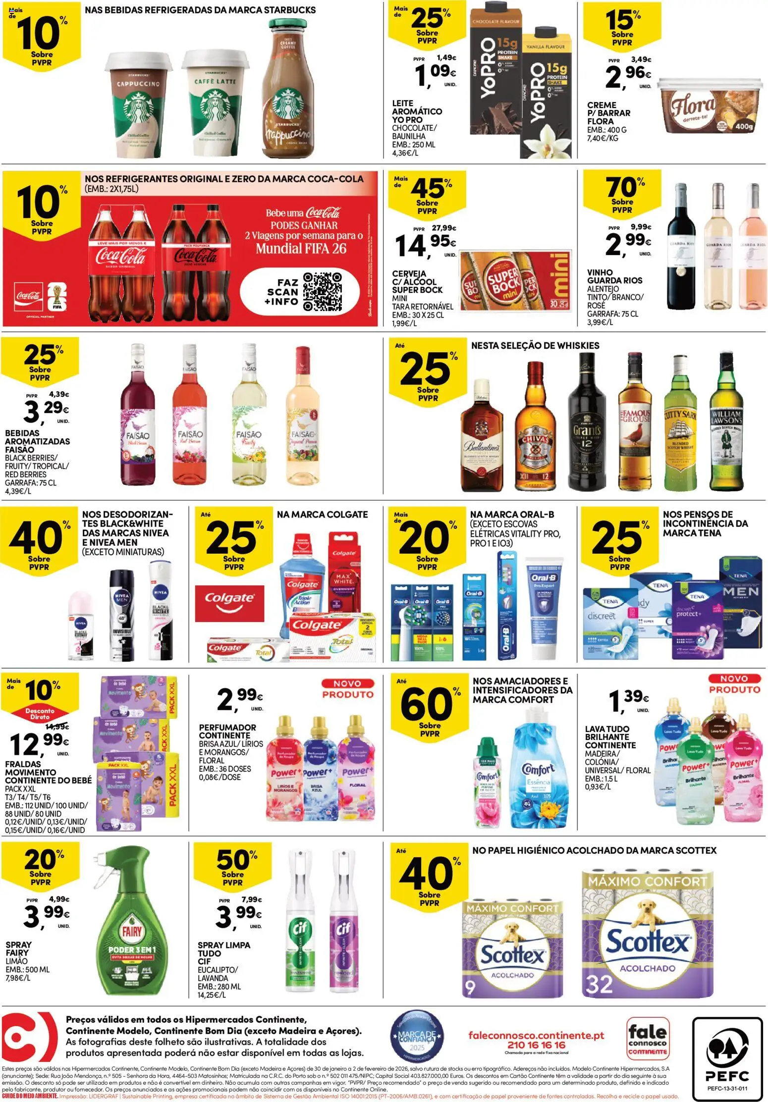 Continente - Fim de Semana │ válido de 30.01.2026 | Página: 4 | Produtos: Escova de dentes, Chocolate, Cerveja, Coca-cola
