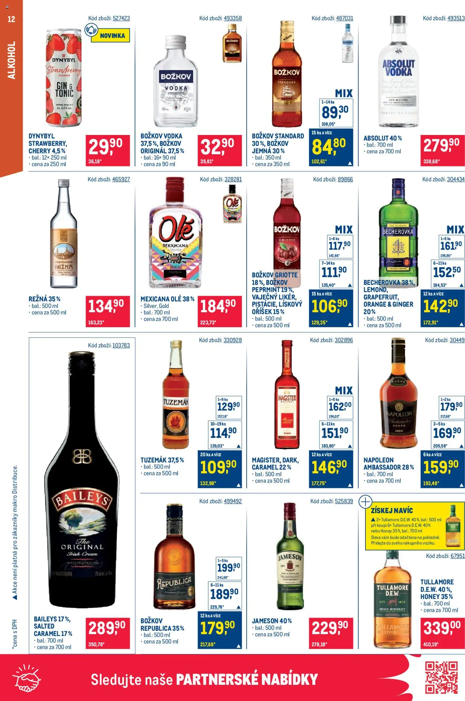 Makro leták - Maloobchod od 22.04.2026 | Strana: 12 | Produkty: Gin, Vodka, Božkov, Božkov Peprmint