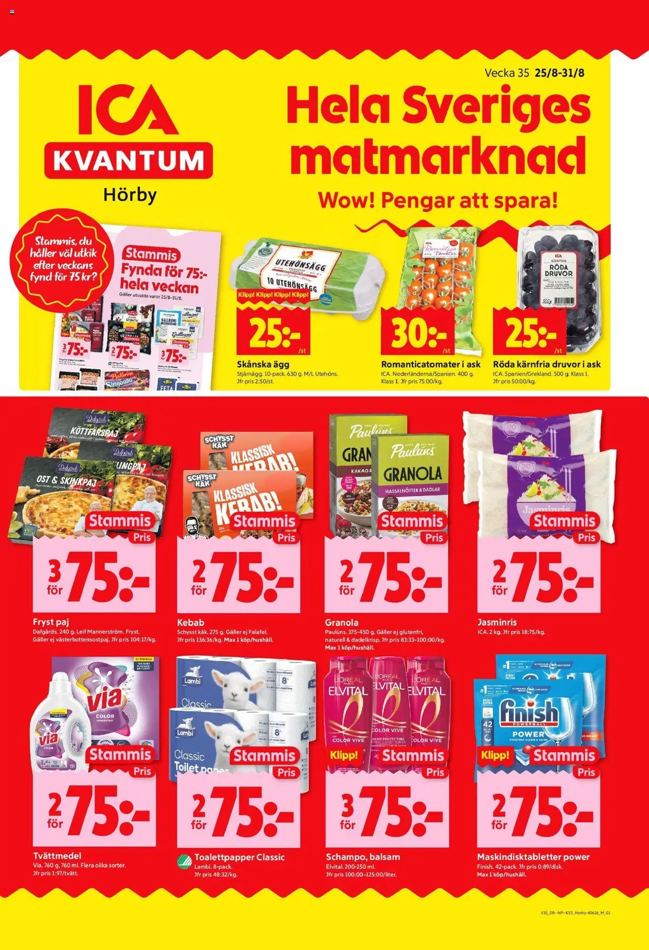 ICA Kvantum reklamblad aktuell från 25.08.2025 | Sida: 1 | Produkter: Ballerina, Galler, Halloumi, Ägg