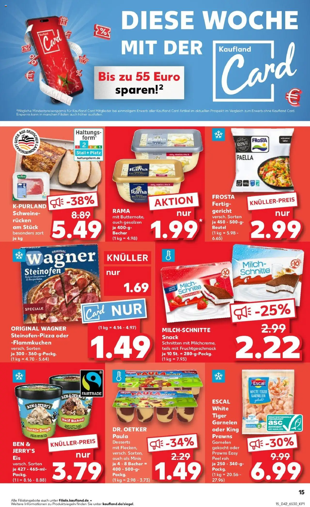 Kaufland prospekt Zeulenroda	 – gültig ab 19.10.2025 | Seite: 15 | Produkte: Garnelen, Ben & Jerry's, Pizza, Tiger garnelen