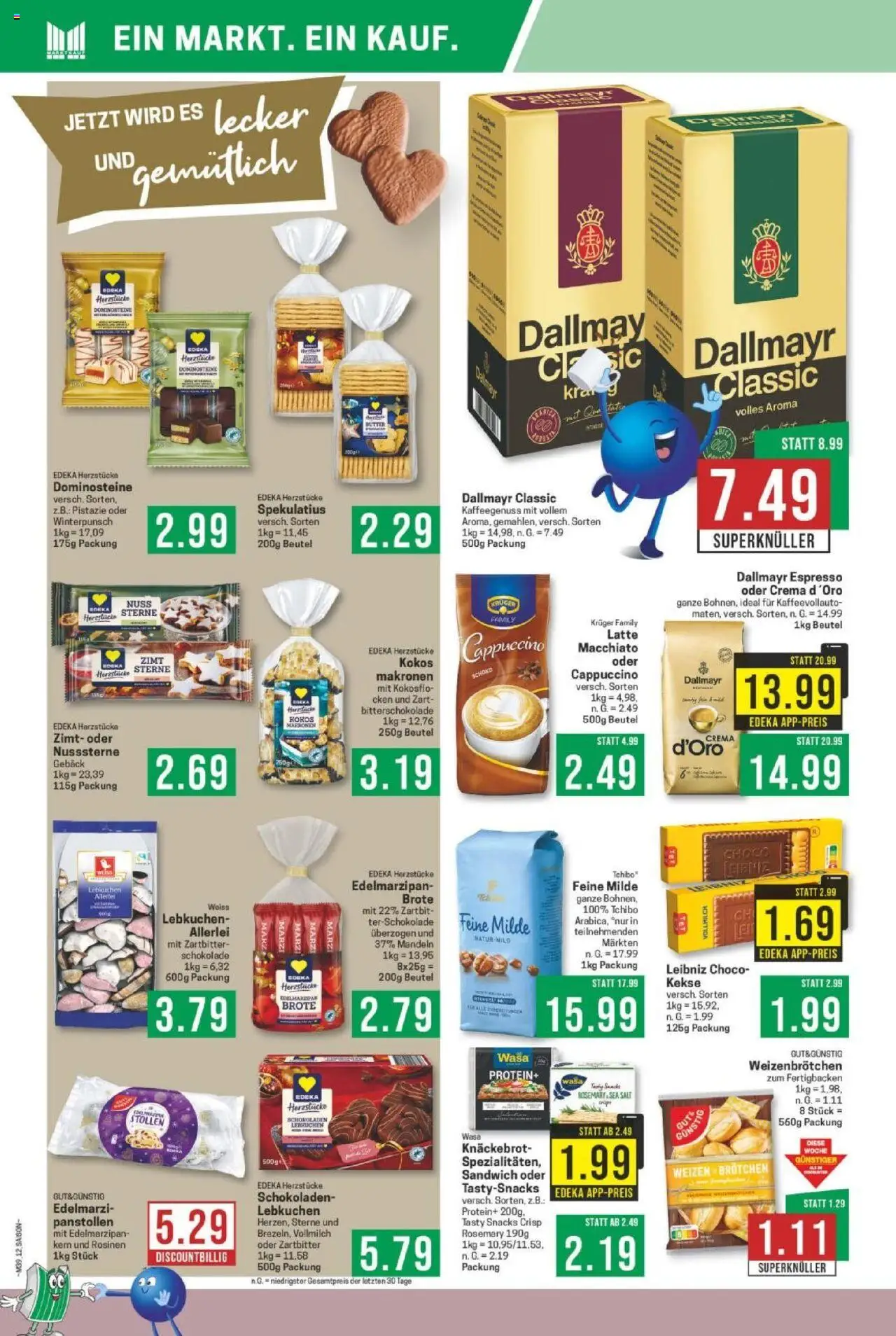 Marktkauf Prospekt 	 – gültig ab 22.09.2025 | Seite: 12 | Produkte: Mandeln, Rosinen, Dallmayr, Kekse