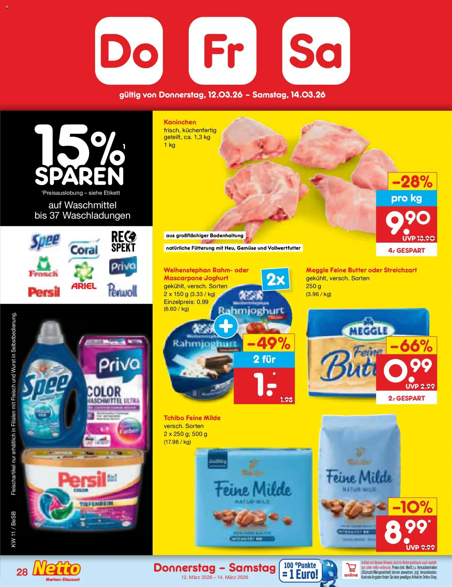 Netto Marken-Discount Prospekt 	 – gültig ab 09.03.2026 | Seite: 44 | Produkte: Butter, Gemüse, Waschmittel, Wurst