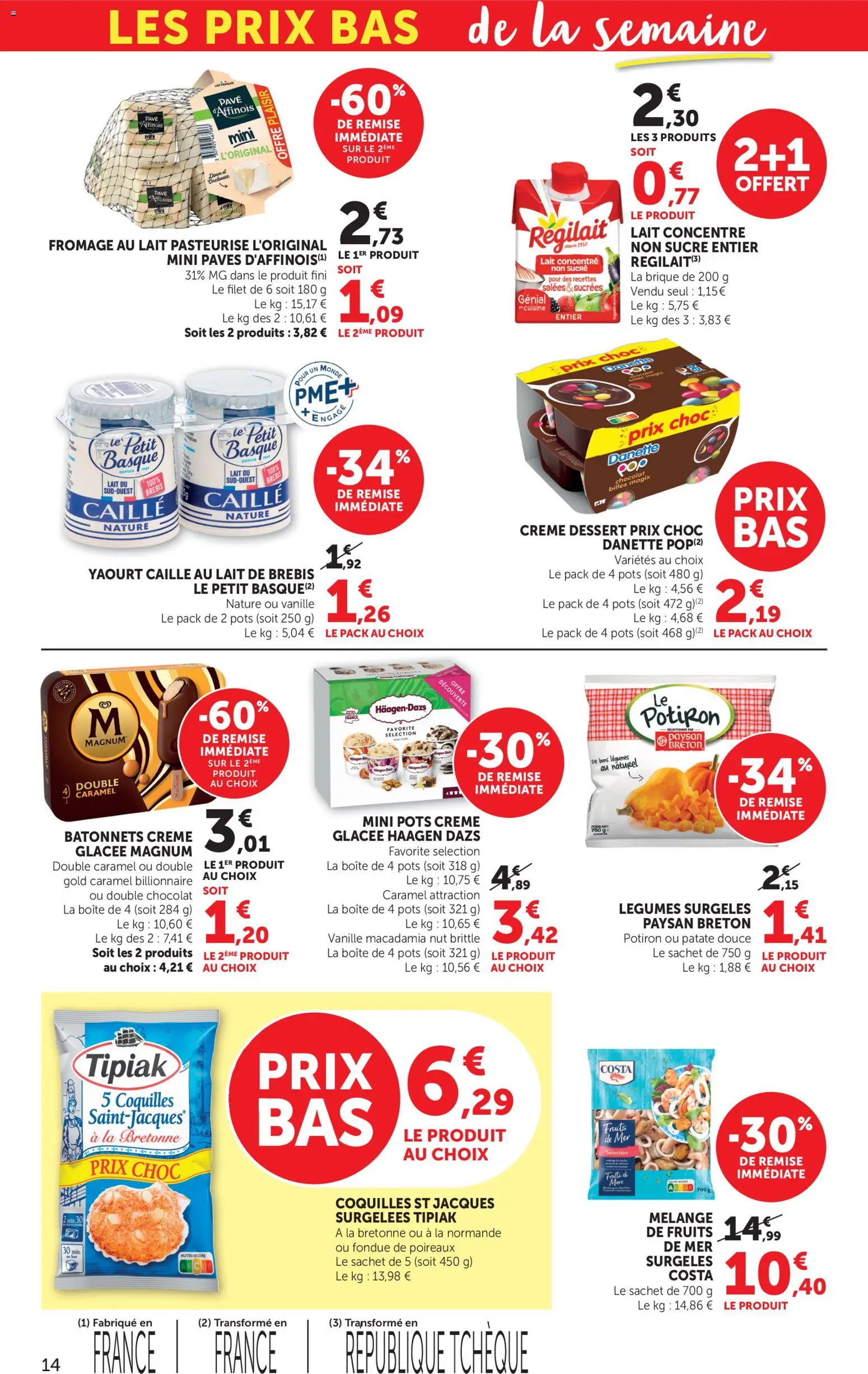 {H1} | Page: 14 | Produits: Sucre, Lait concentré, Potiron, Chocolat