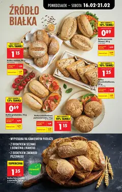 Pogląd oferty "Bułka razowa, 80 g, Each 5 items 10% cheaper, 14,38 zł/kg" - ważna od 16.02.2026 | Strona: 39 | Produkty: Bułka