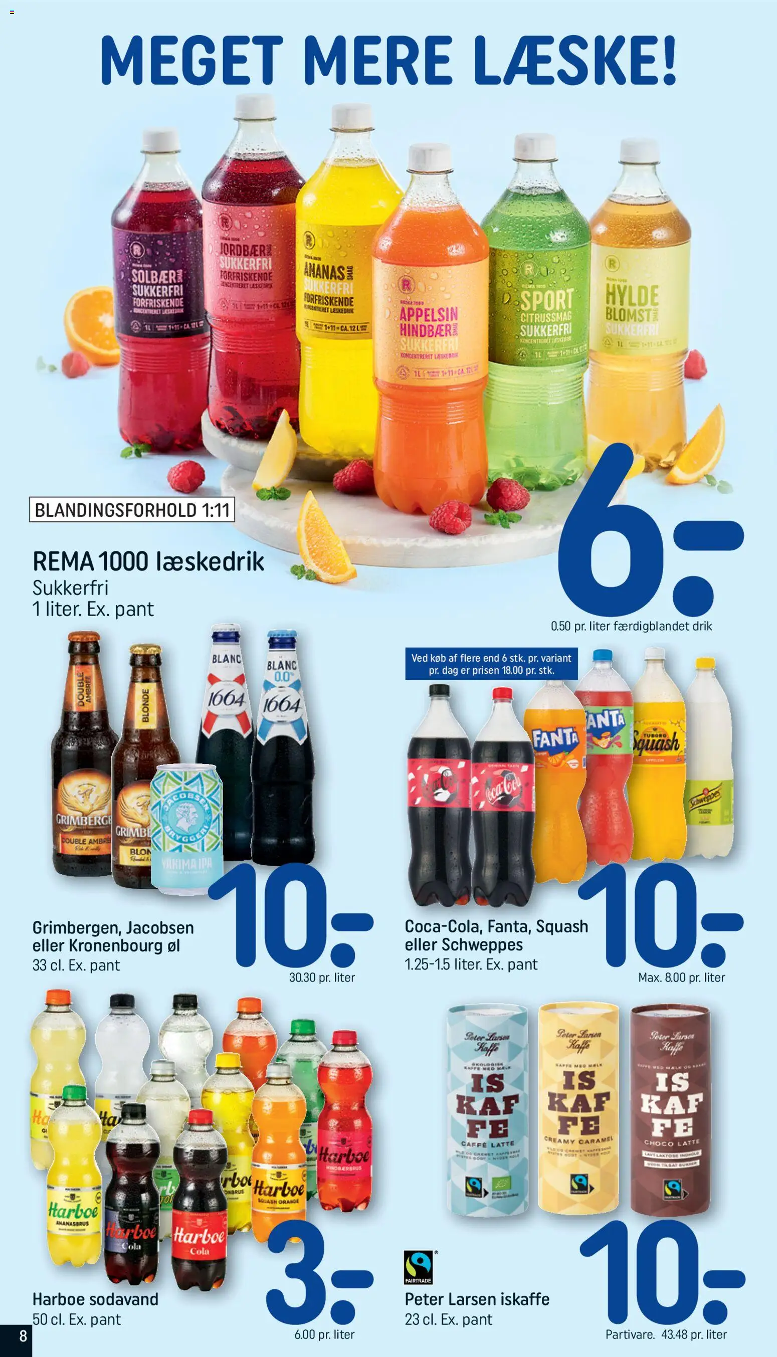 Rema 1000 tilbudsavis – gyldig fra 26.04.2026 | Side: 8 | Produkter: Juice, Øl, Squash, Cola