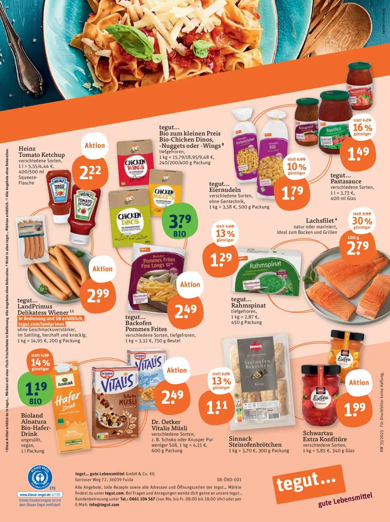 Tegut Prospekt - gültig ab dem 25.08.2025 | Seite: 23 | Produkte: Musli, Pommes, Pommes frites, Uhr
