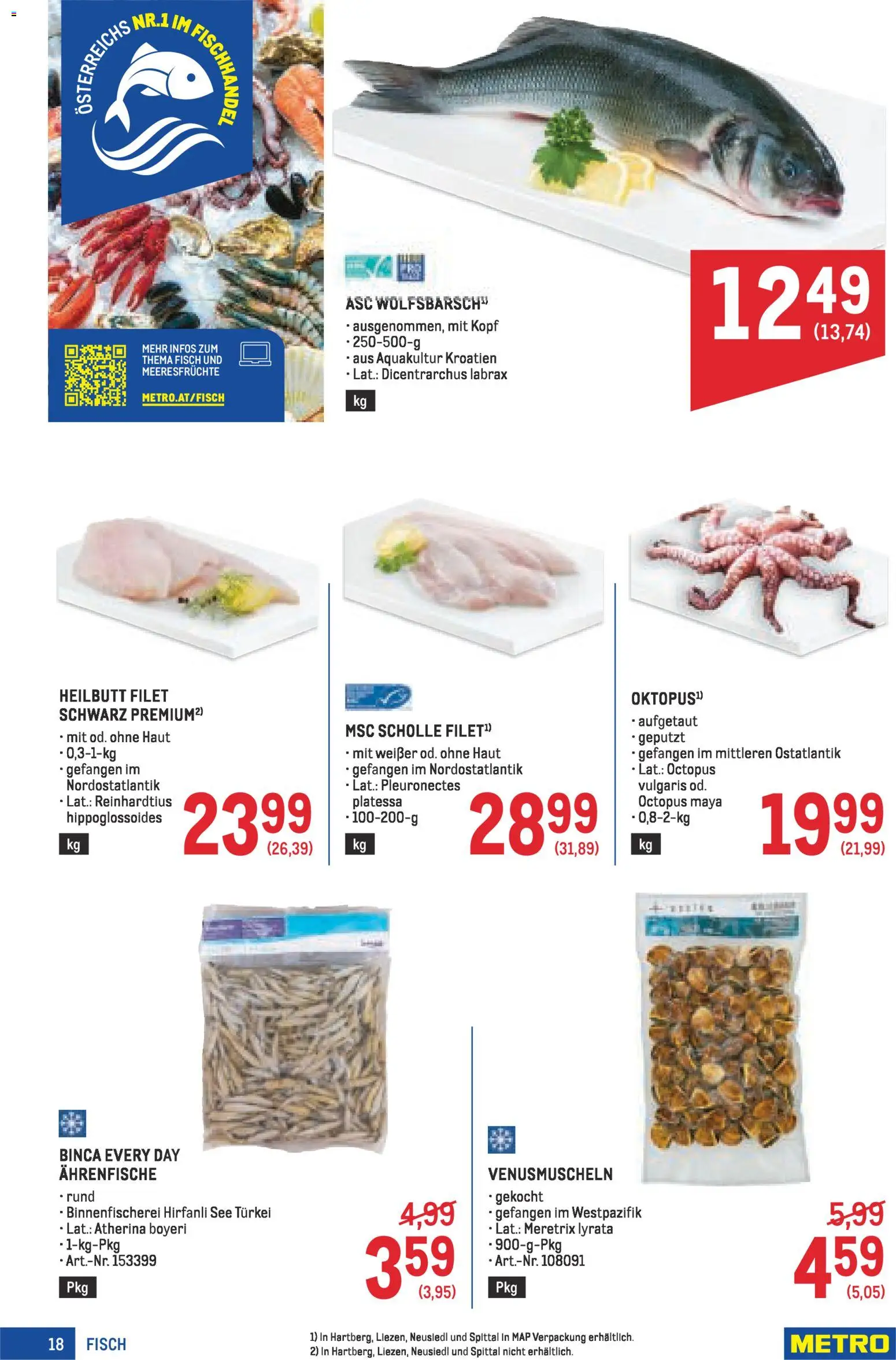 Metro Profi gültig ab 22.01.2026 | Seite: 18 | Produkte: Meeresfrüchte, Fisch