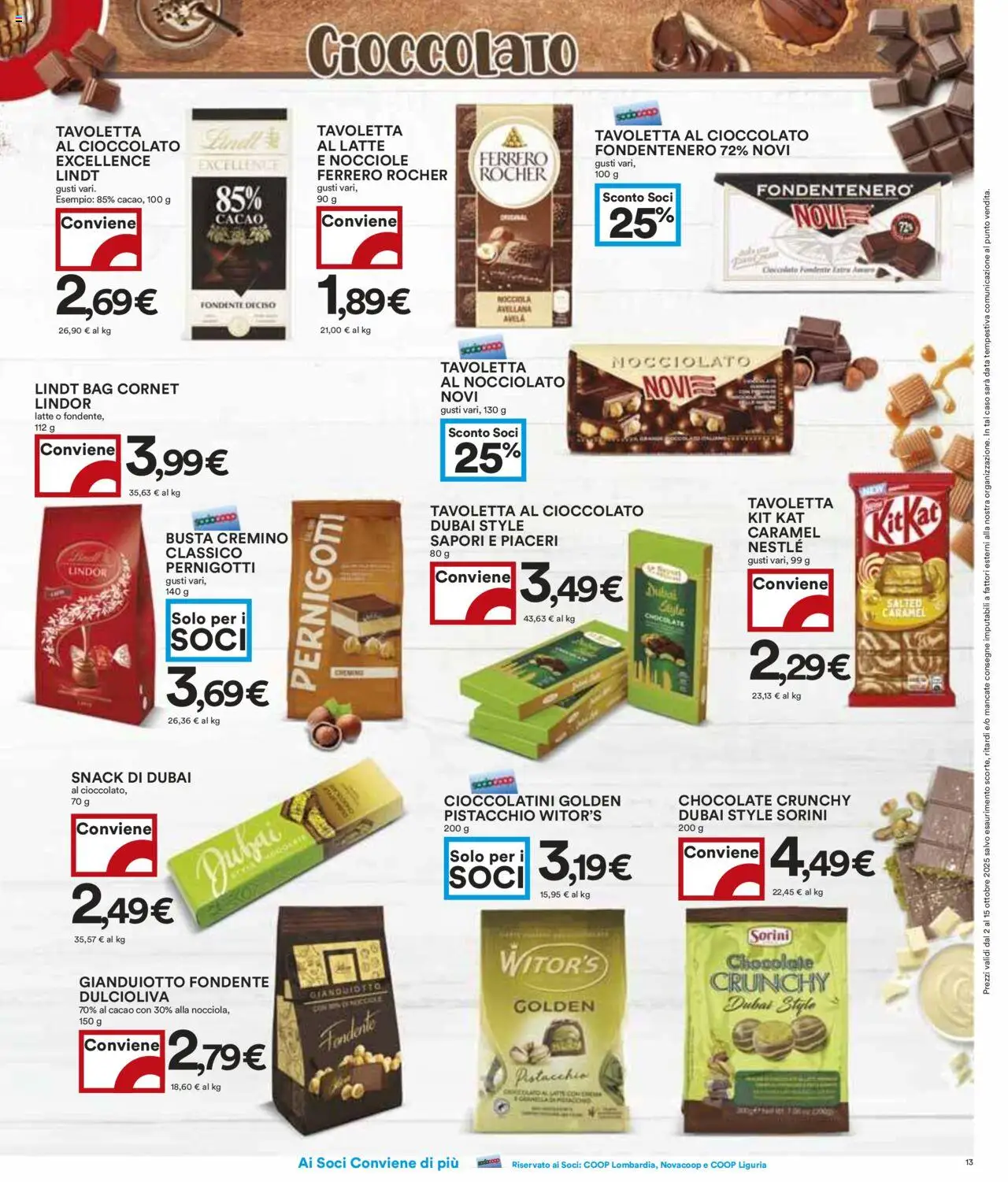 Volantino COOP del 02.10.2025 | Pagina: 13 | Prodotti: Crema, Latte, Nocciole, Cioccolatini
