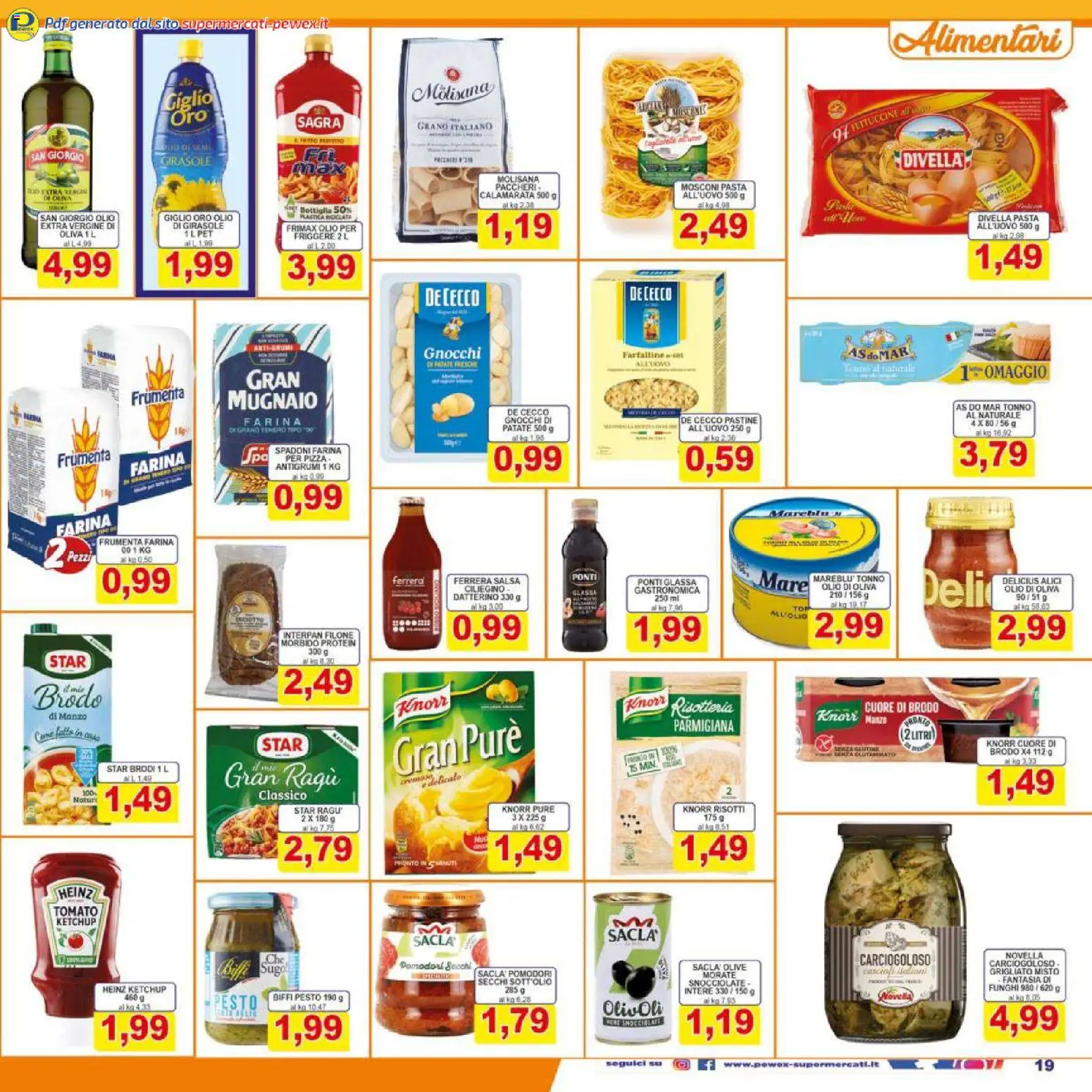 Volantino Pewex del 17.03.2026 | Pagina: 19 | Prodotti: Ketchup, Patate, Paccheri, Gnocchi