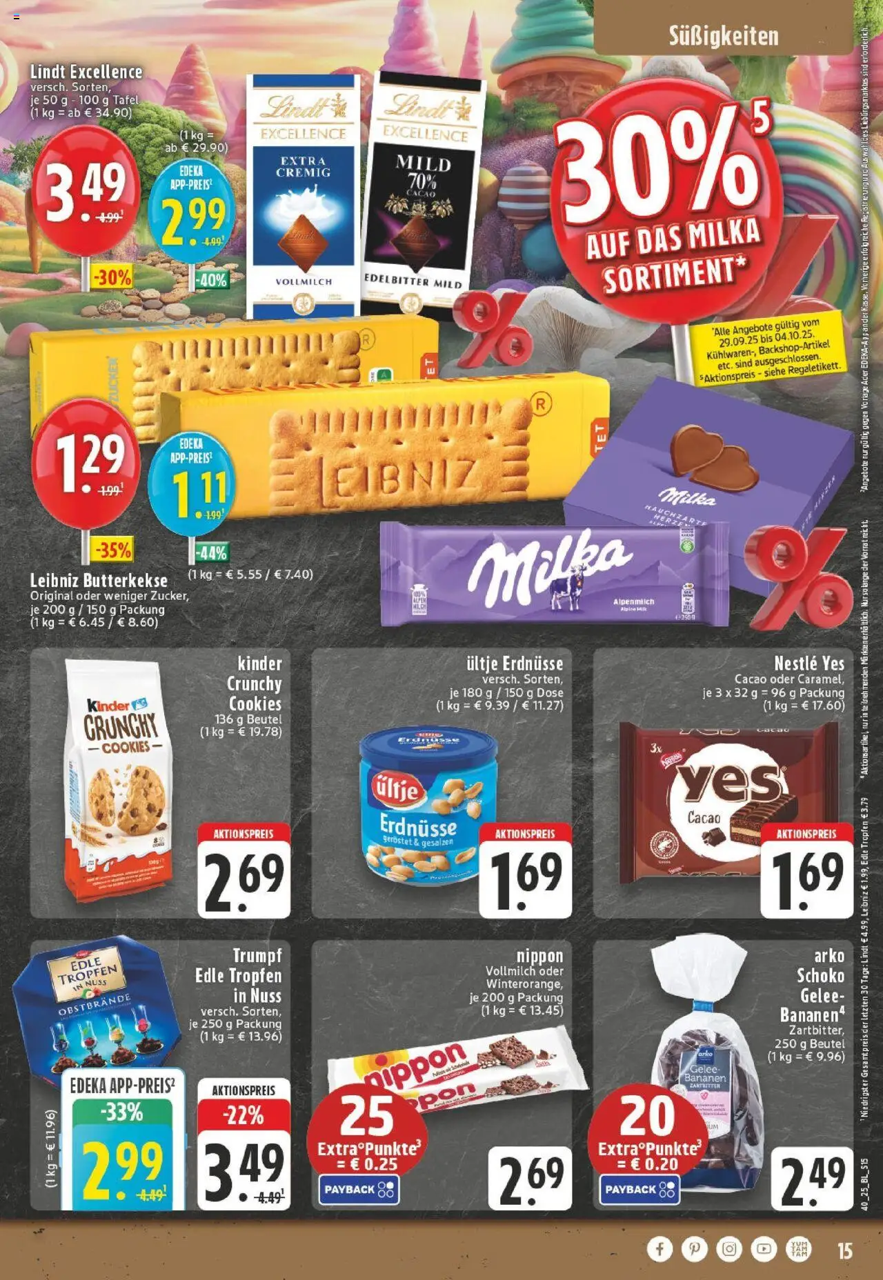 Edeka prospekt Schalksmühle	 – gültig ab 28.09.2025 | Seite: 15 | Produkte: Ultje erdnusse, Erdnüsse, Tür, Lindt