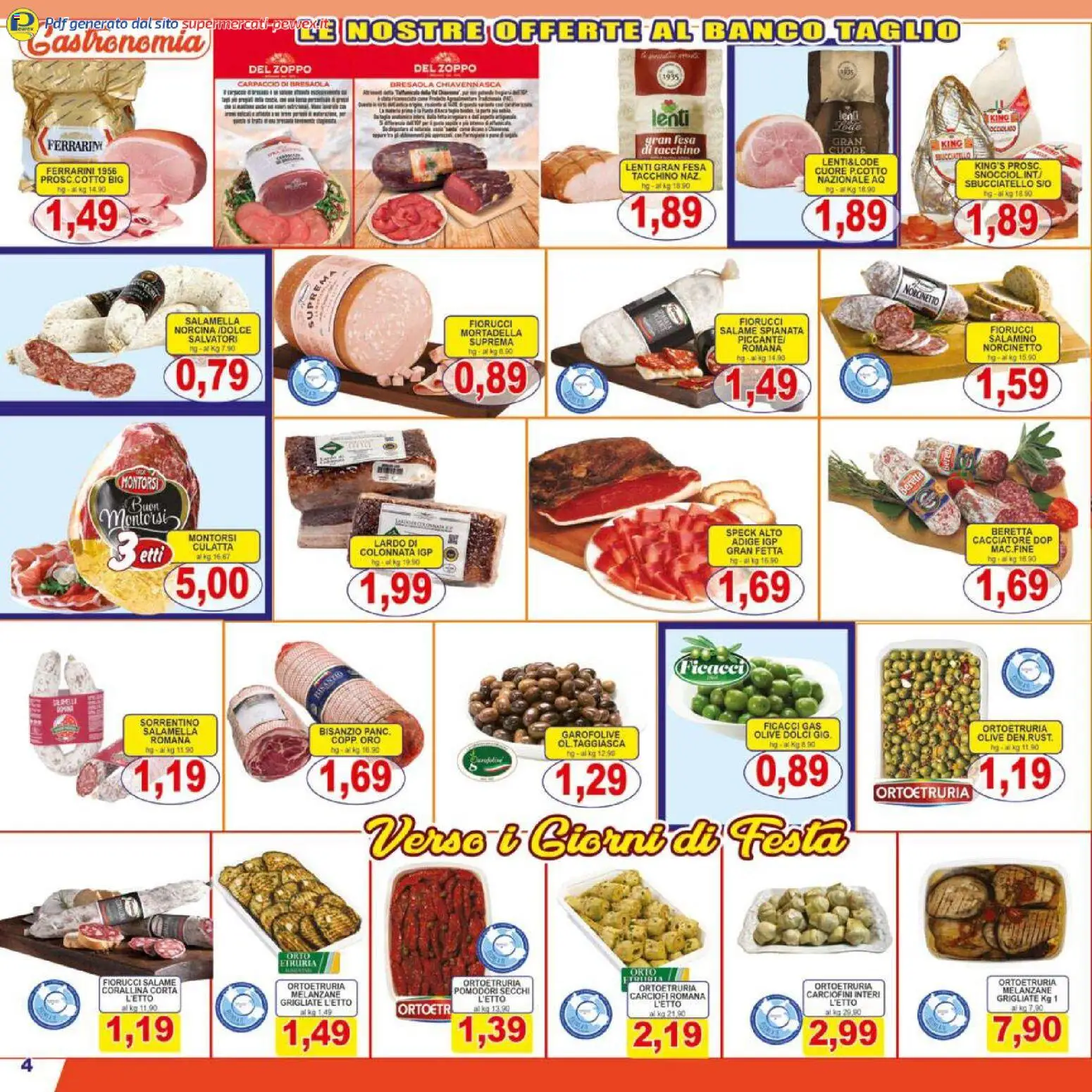 Volantino Pewex del 06.12.2025 | Pagina: 4 | Prodotti: Tacchino, Olive, Pomodori, Melanzane