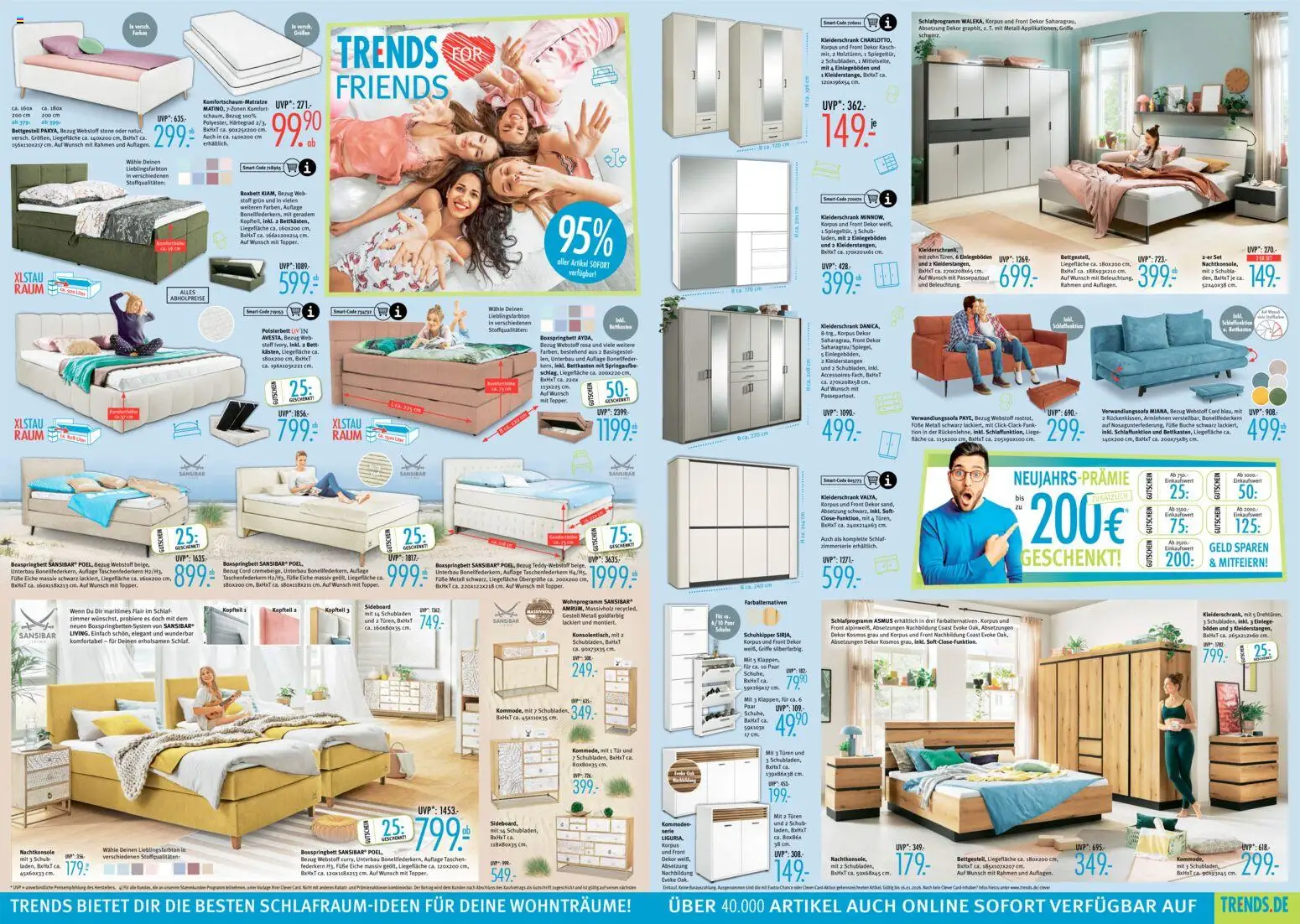 Trends Prospekt 	 – gültig ab 03.01.2026 | Seite: 3 | Produkte: Bett, Kleiderschrank, Boxspringbett, Liege