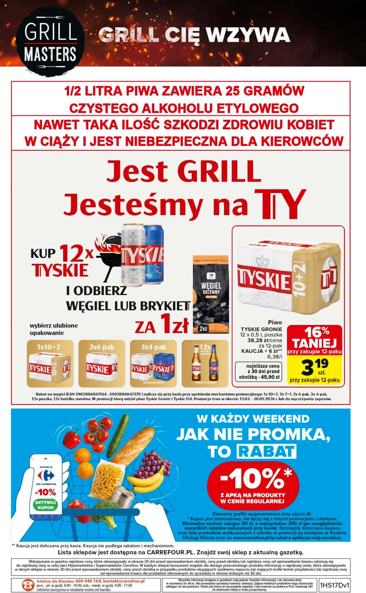 Carrefour gazetka - Misja:Grill Cię wzywa od 23.04.2026 | Strona: 28 | Produkty: Grill, Tyskie, Piwo