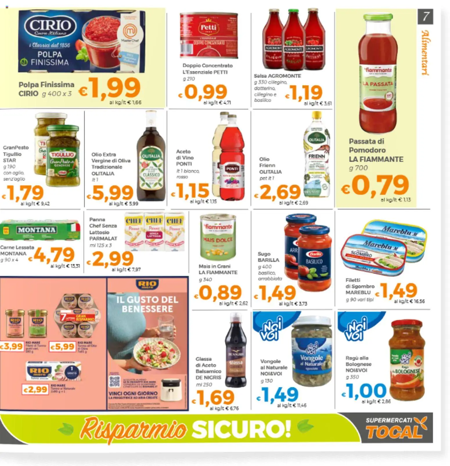 Volantino Tocal del 08.04.2026 | Pagina: 7 | Prodotti: Panna, Olio, Sugo, Sgombro