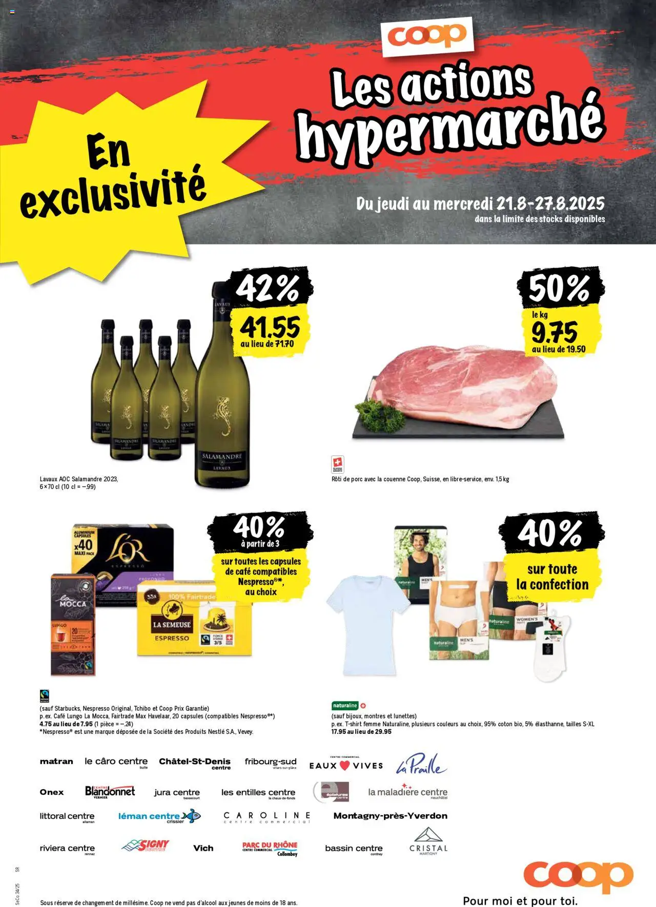 Coop - Les actions de la semaine ab 21.08.2025 | Seite: 21 | Produkte: T-Shirt, Jura, Flager