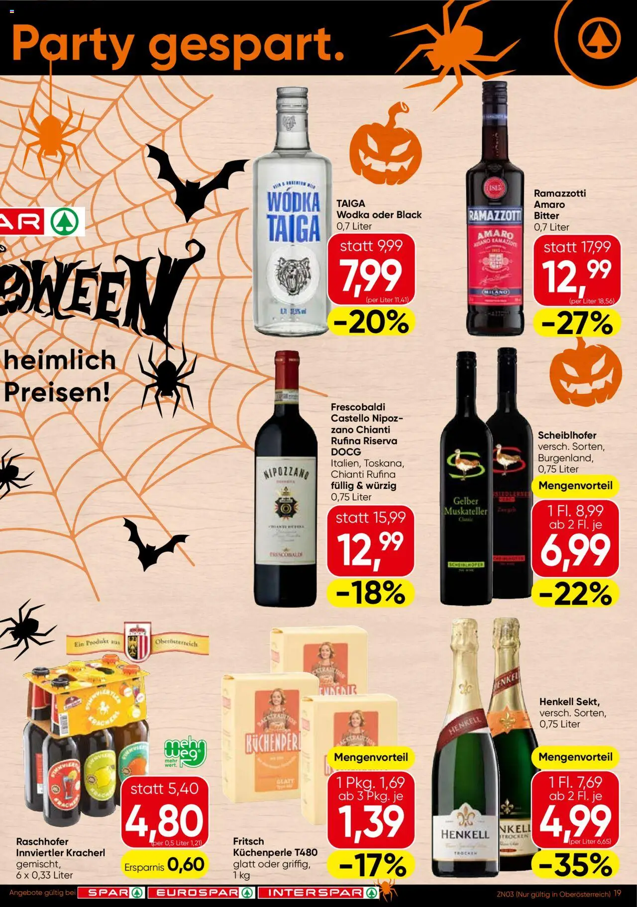 Spar Flugblatt - Oberösterreich gültig ab 09.10.2025 | Seite: 19 | Produkte: Wodka