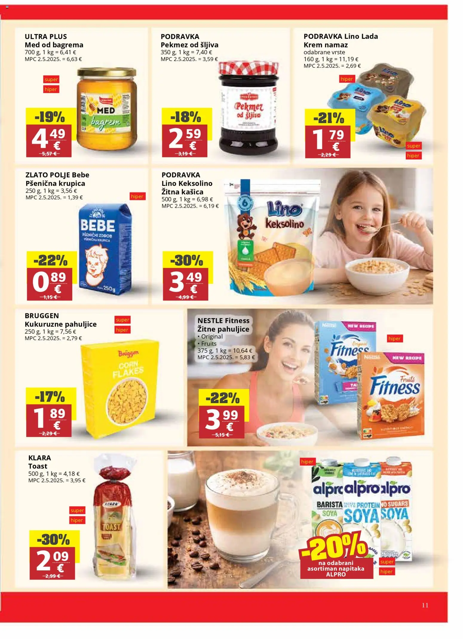 Ultra Gros katalog | vrijedi od 11.03.2026 | Stranica: 11 | Proizvodi: Med, Lino Lada, Alpro, Šljiva