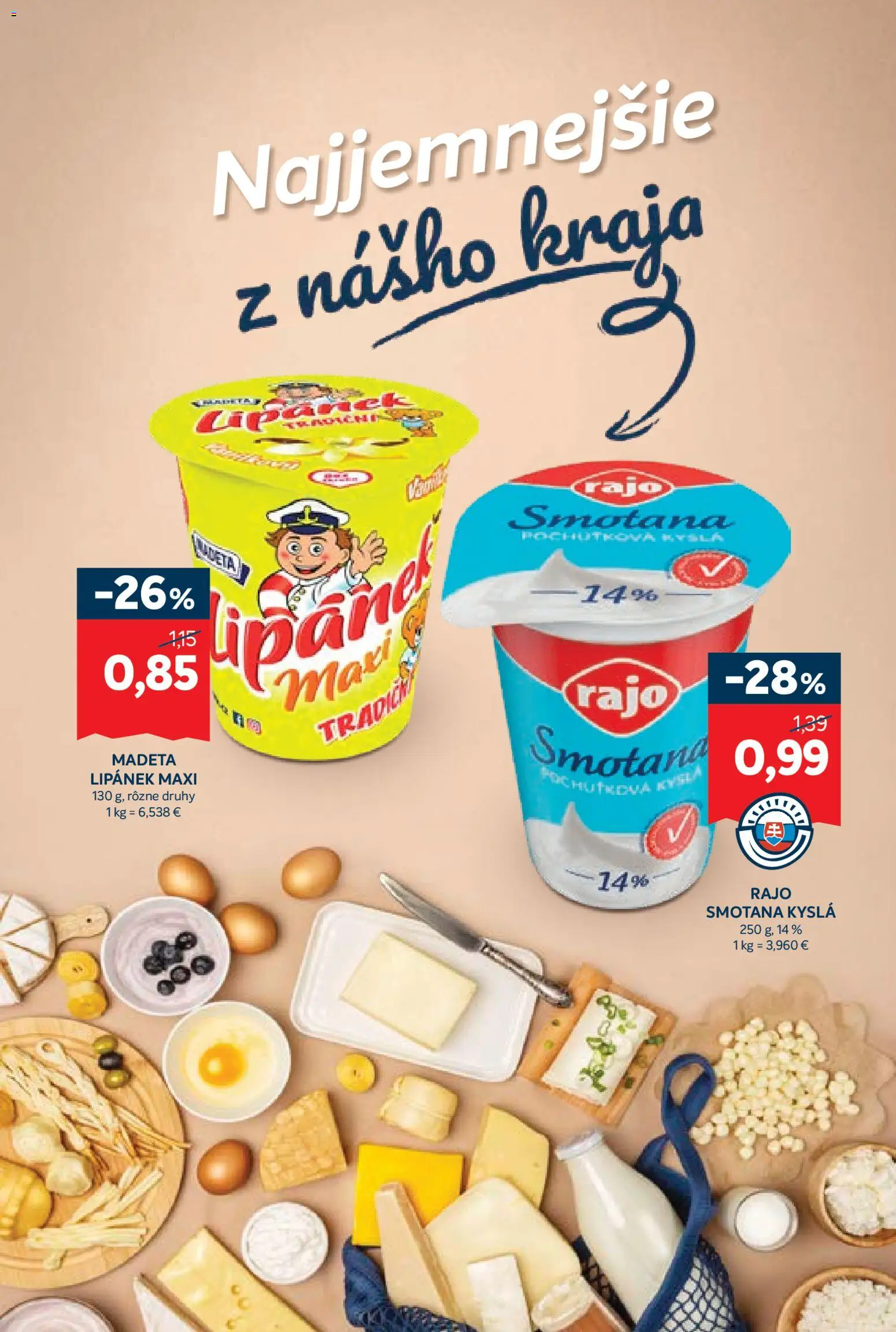 Nové Kraj akcie – leták je platný od 19.03.2026 | Strana: 7 | Produkty: Smotana