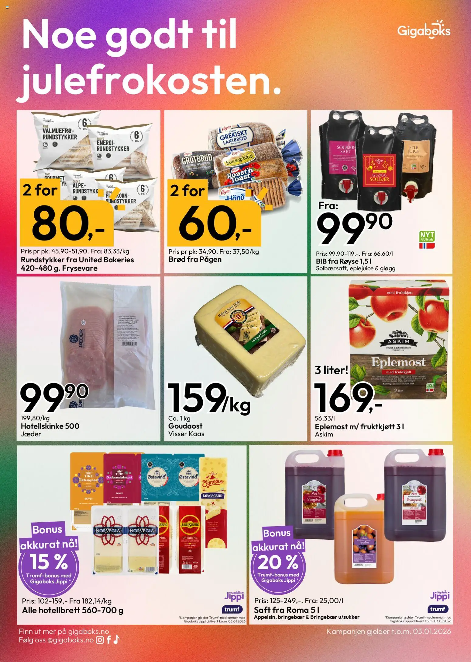 {H1} | Side: 6 | Produkter: Brød, Rundstykker, Bringebær, Grepfrut