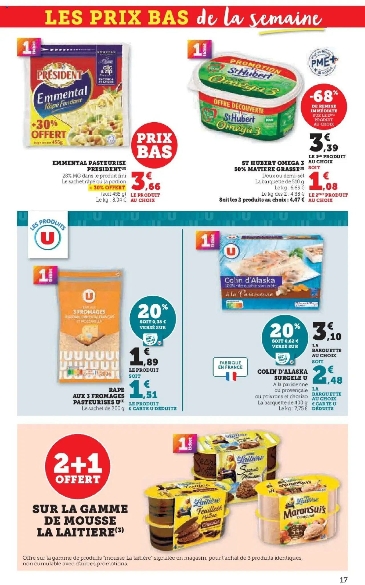{H1} | Page: 17 | Produits: Chorizo, Mousse, Emmental, Chocolat