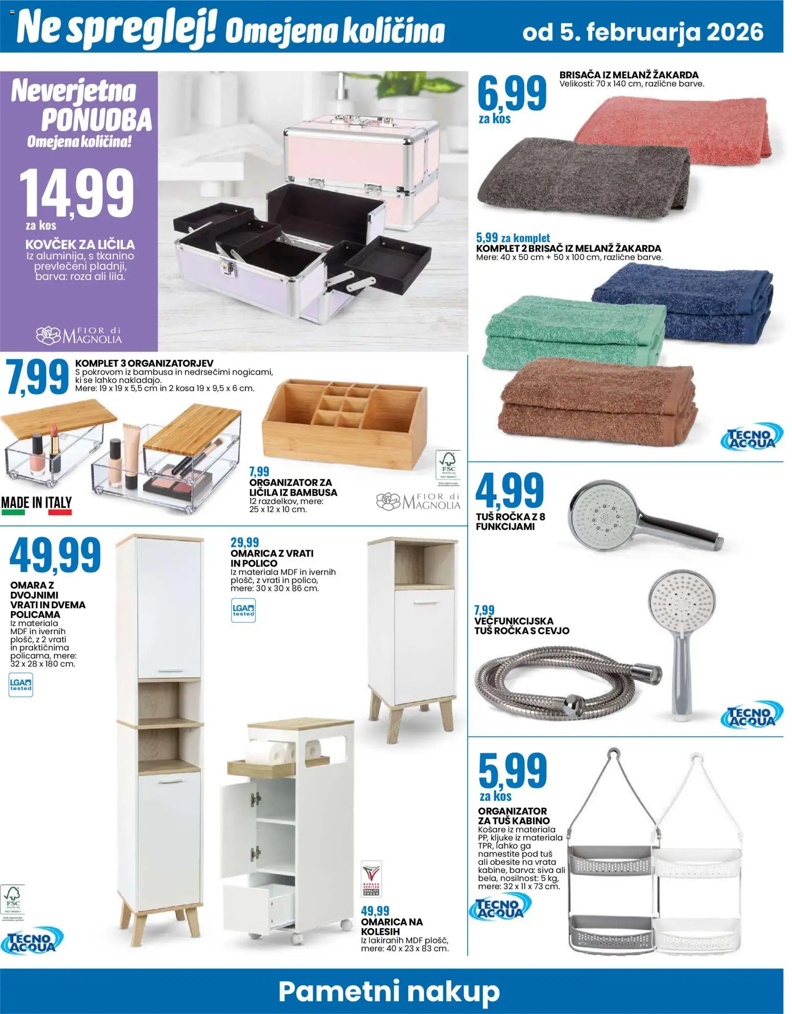 Novi Eurospin katalog ponudbe – veljaven od 05.02.2026 | Stran: 14 | Izdelki: Omara, Licila, Vrata, Kovcek