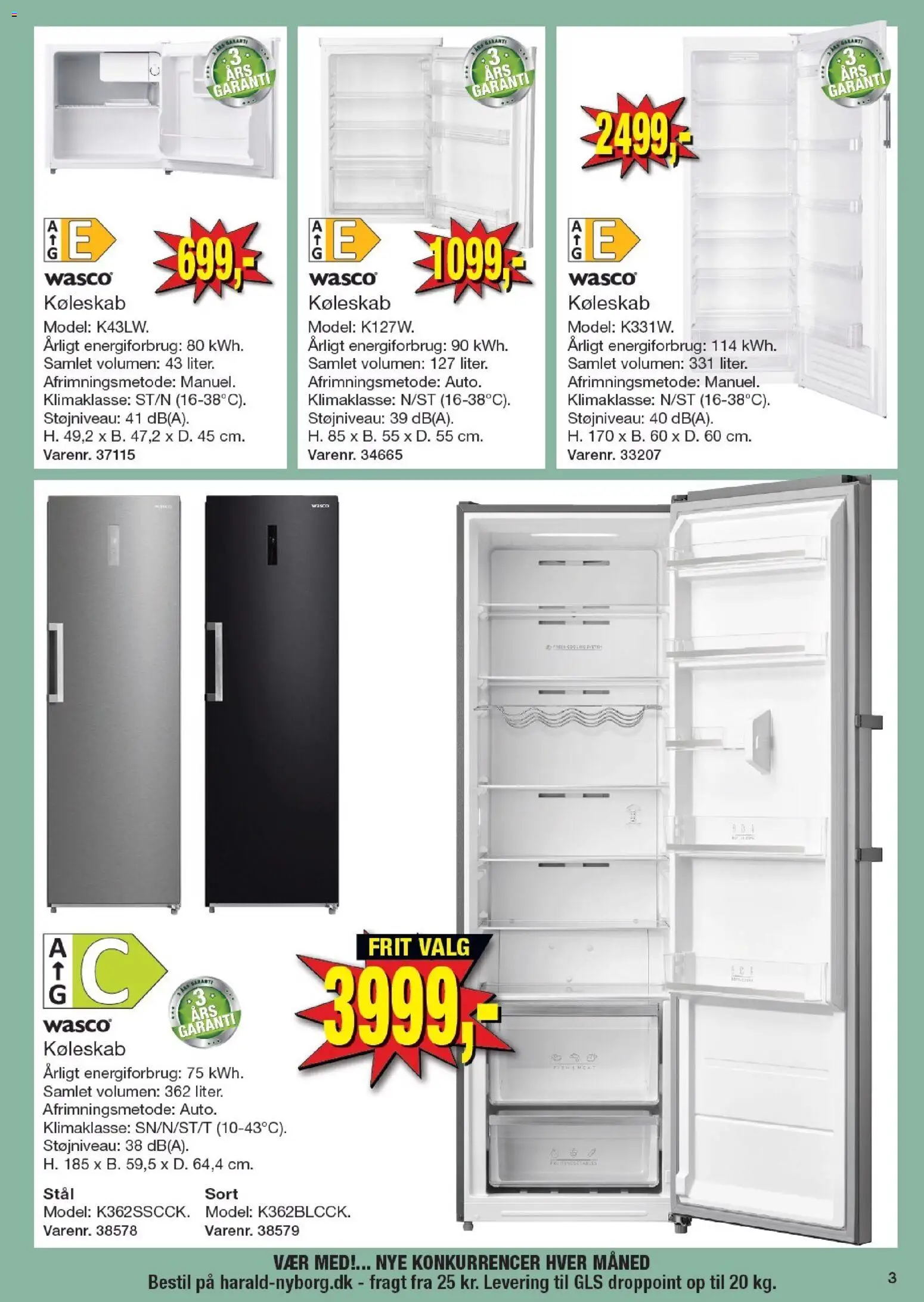 Harald Nyborg tilbudsavis – gyldig fra 19.02.2026 | Side: 61 | Produkter: Køleskab