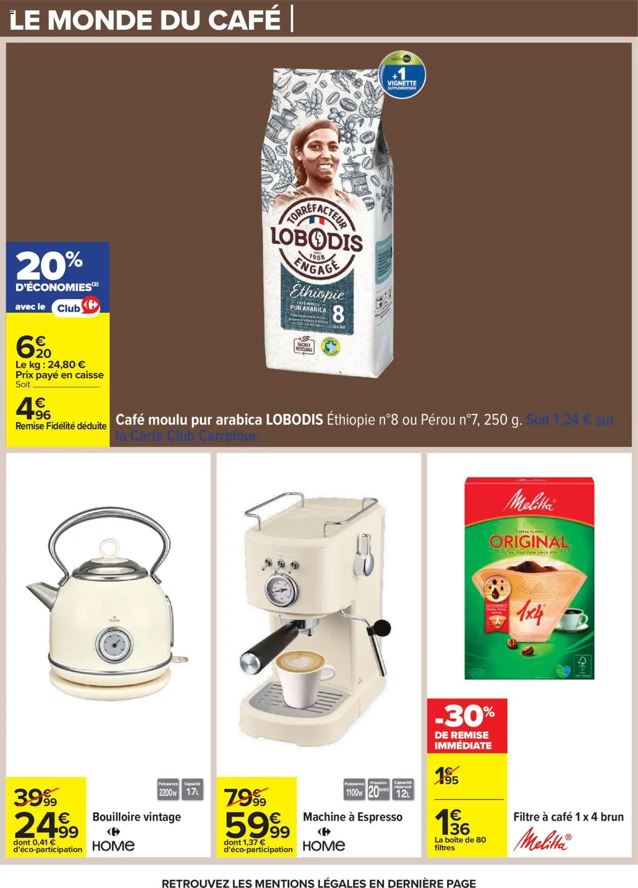{H1} | Page: 38 | Produits: Filtre, Bouilloire, Café moulu, Café