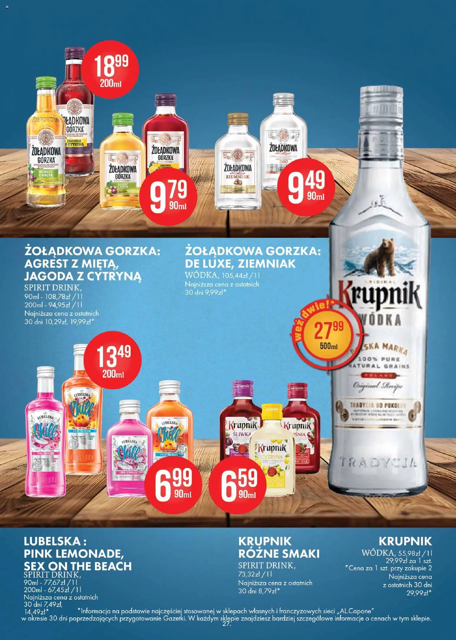 Al.Capone gazetka od 13.04.2026 | Strona: 27 | Produkty: Cytryna, Mięta, Agrest, Wódka