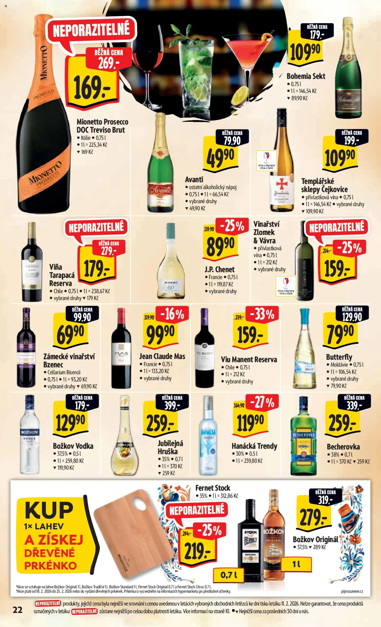 Albert leták - Hypermarket od 18.02.2026 | Strana: 30 | Produkty: Prosecco, Vodka, Prosecco DOC, Prkénko