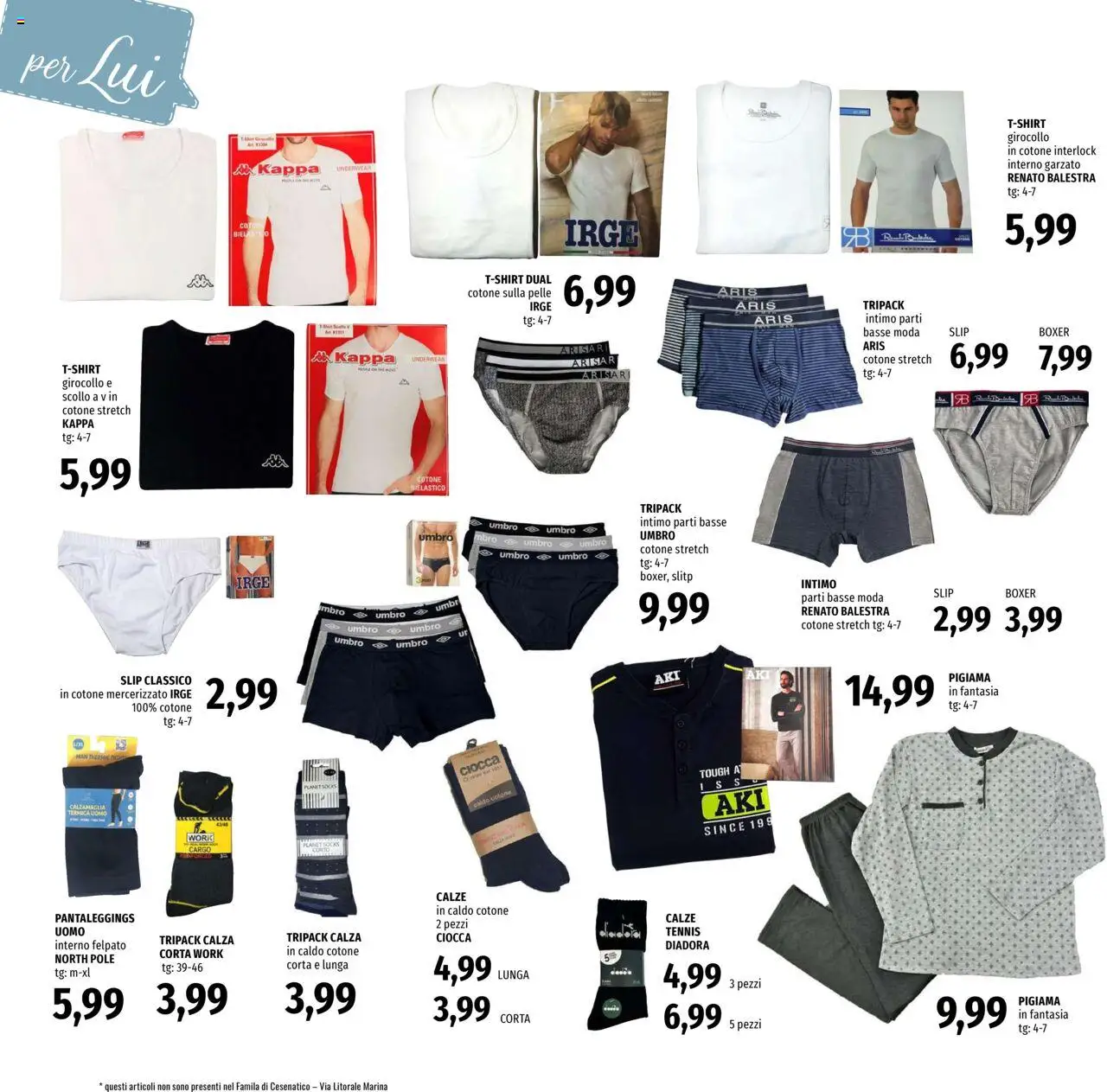 Volantino Famila del 16.10.2025 | Pagina: 30 | Prodotti: Intimo, Pigiama, Slip, Boxer