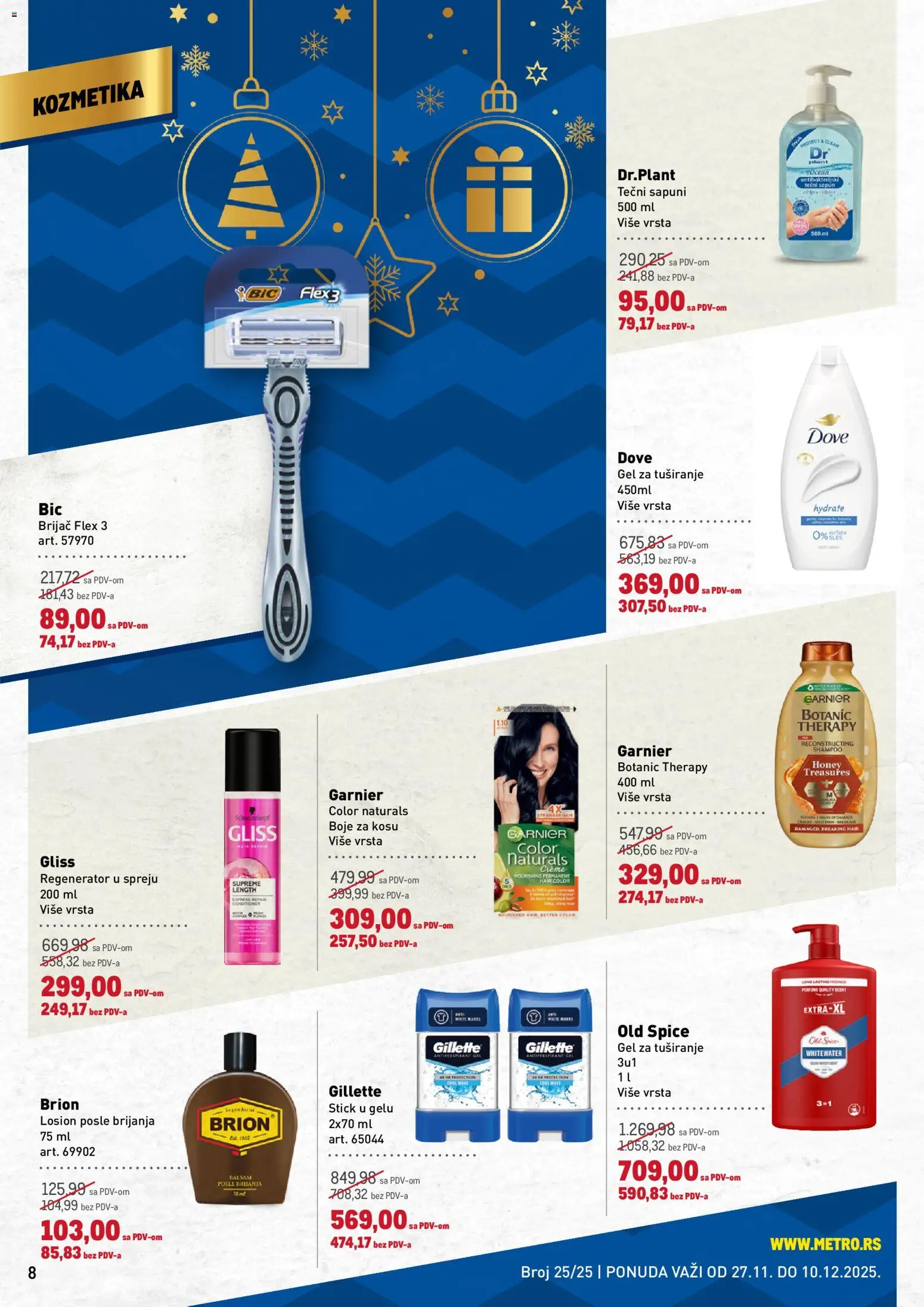 Metro katalog - važi od 27.11.2025 | Strana: 8 | Proizvode: Gillette, Brijač, Garnier, Losion posle brijanja