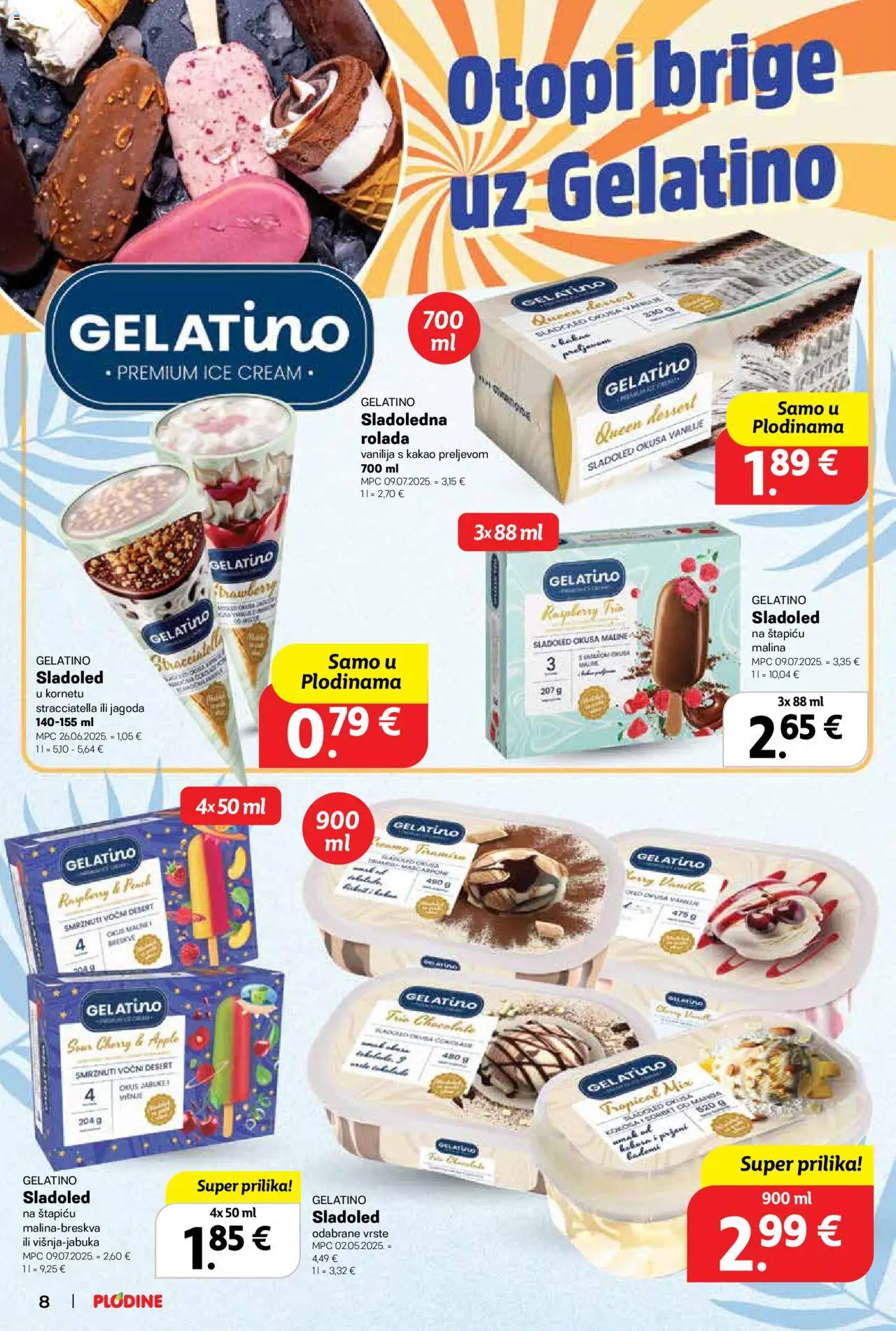 Plodine katalog | vrijedi od 06.08.2025 | Stranica: 8 | Proizvodi: Sladoled, Maline, Kakao