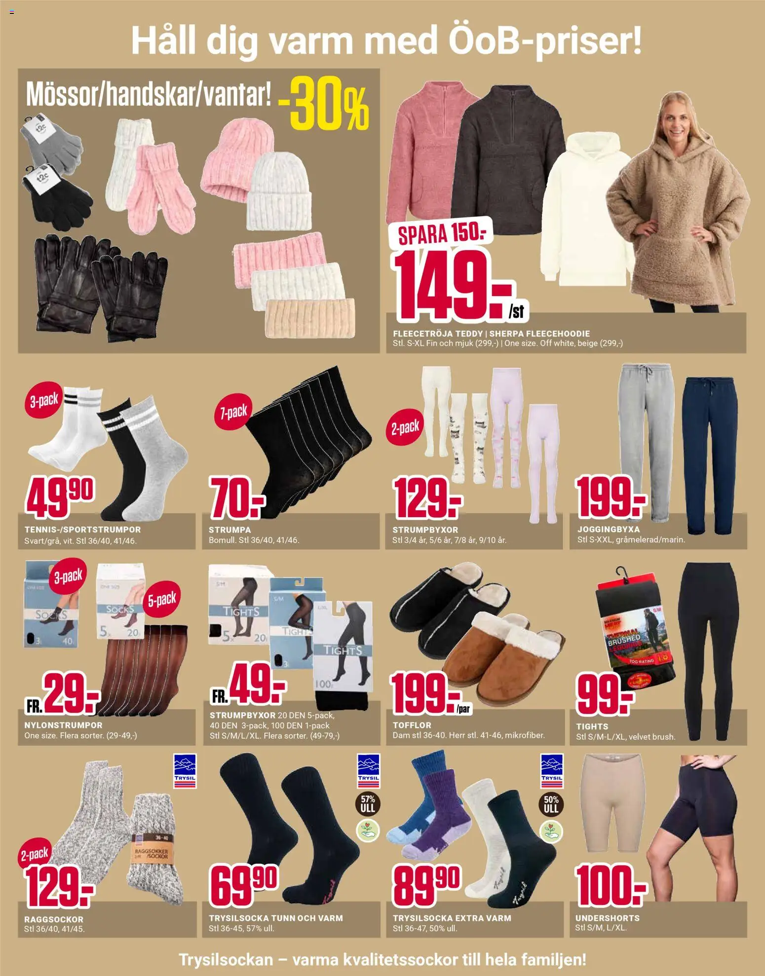 ÖoB reklamblad aktuell från 16.02.2026 | Sida: 8 | Produkter: Leggings, Tofflor, Tights, Häll