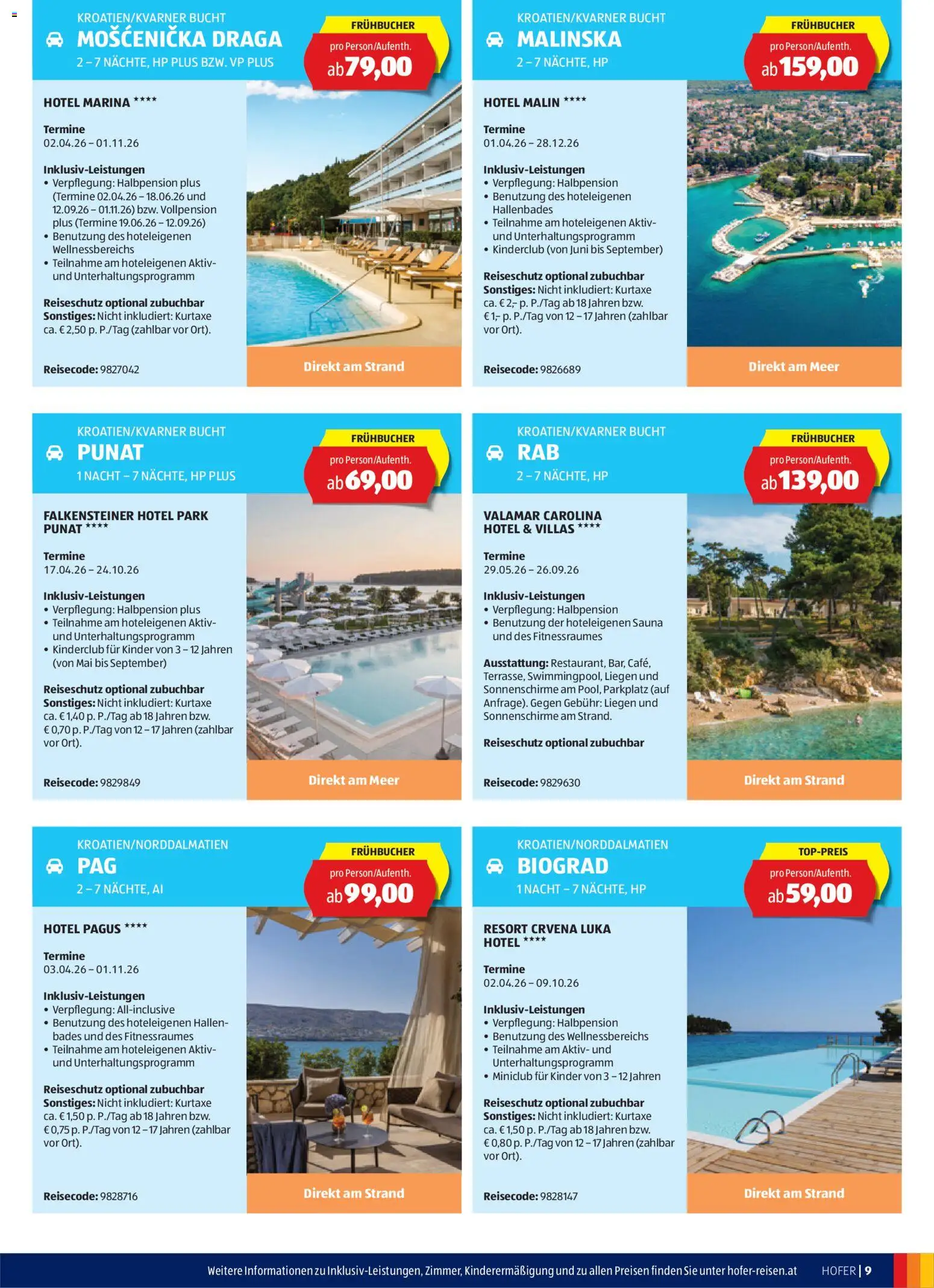 Hofer Reisen Flugblatt gültig ab 31.12.2025 | Seite: 9