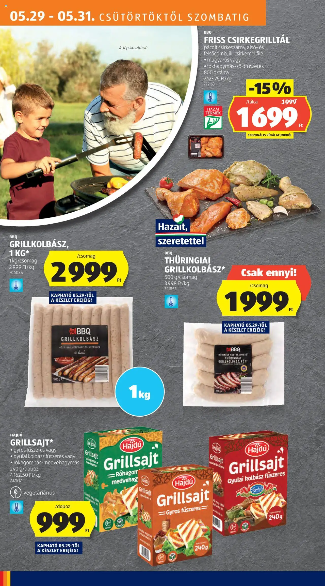 Aldi akciós ujság - amely érvényes a következő dátumtól: 29.05.2025 | Oldal: 20 | Termékek: Kolbász, Grillkolbász, Grillsajt, Gyulai kolbász