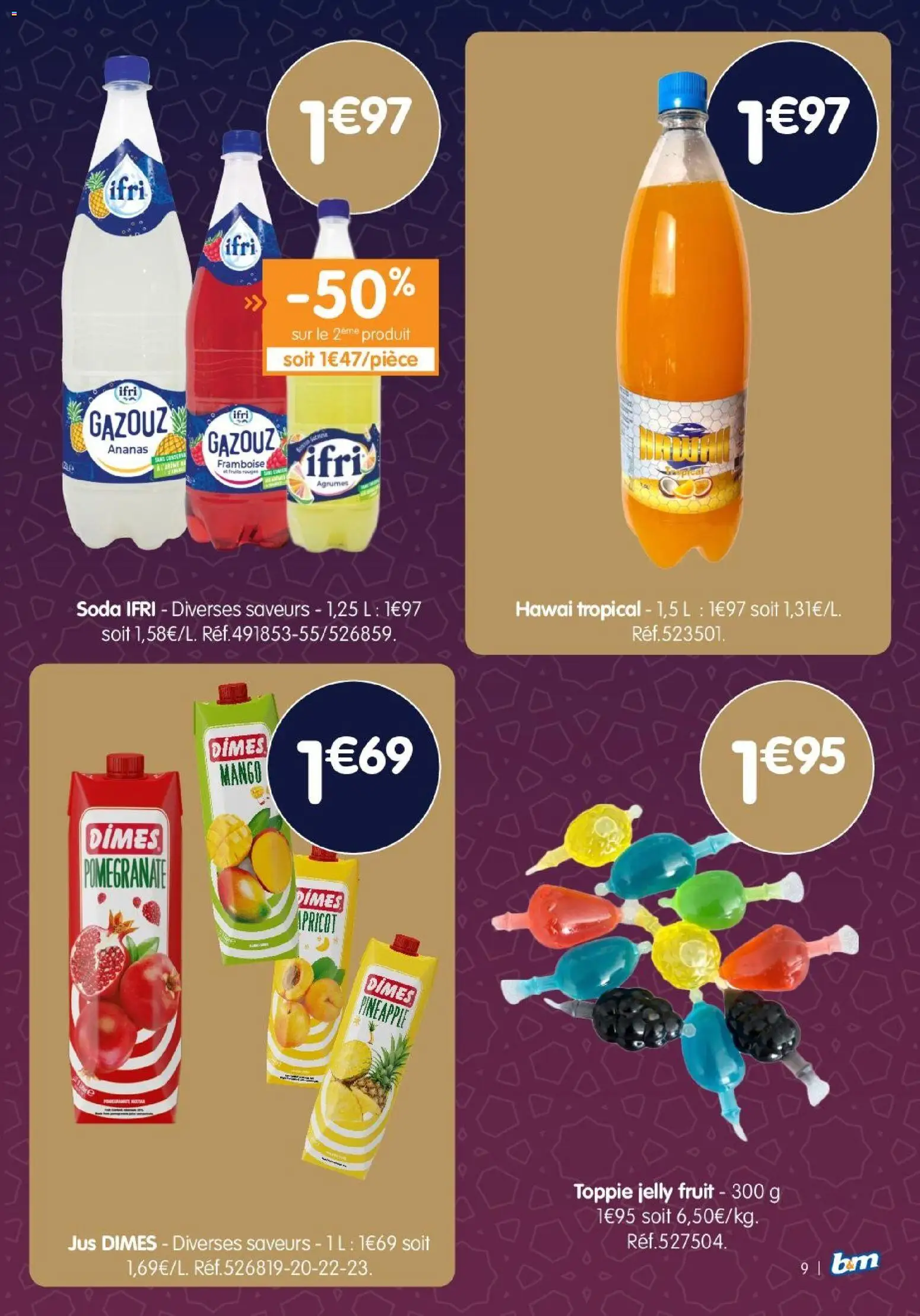 {H1} | Page: 9 | Produits: Framboise, Jus, Ananas